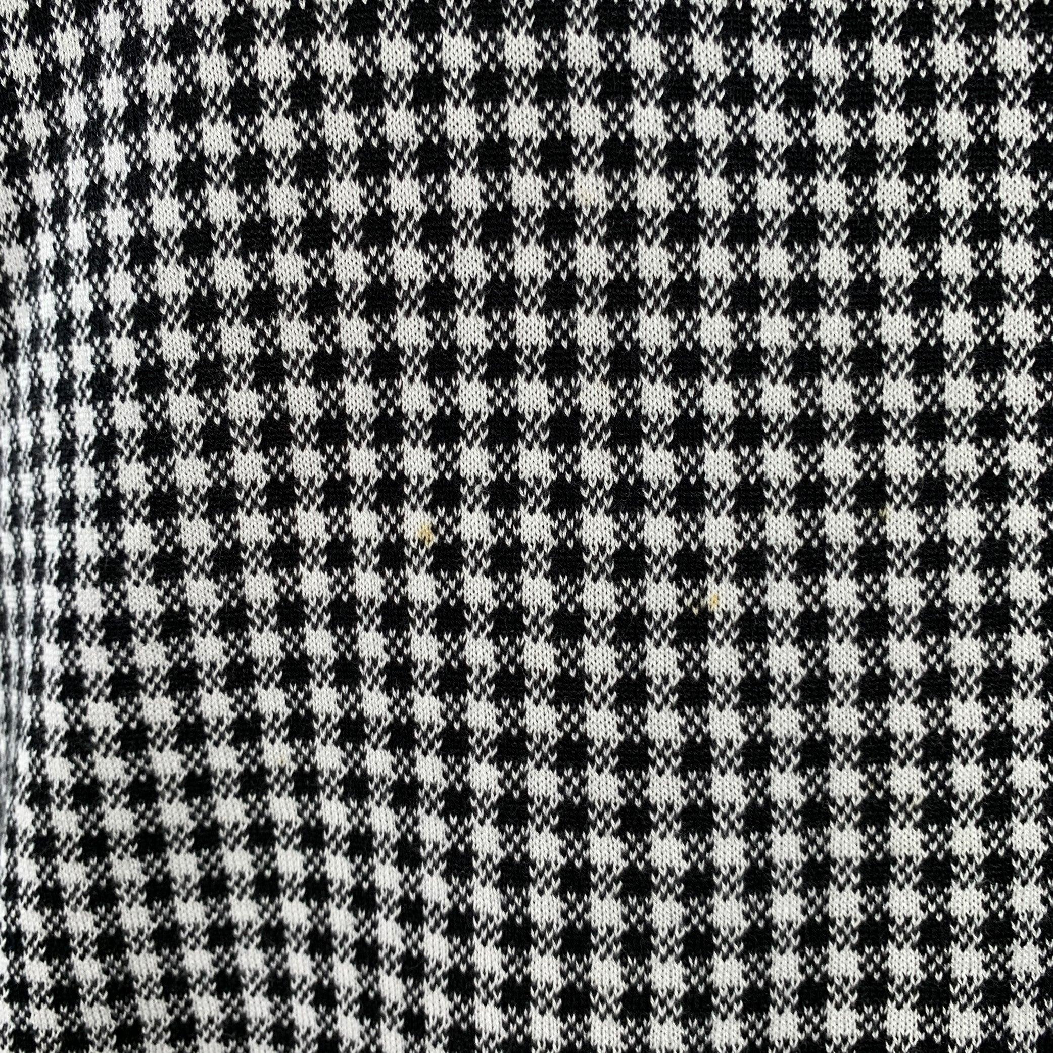 HUGO BOSS Size XL Black White Houndstooth Cotton Crew Neck Pullover For Sale 1