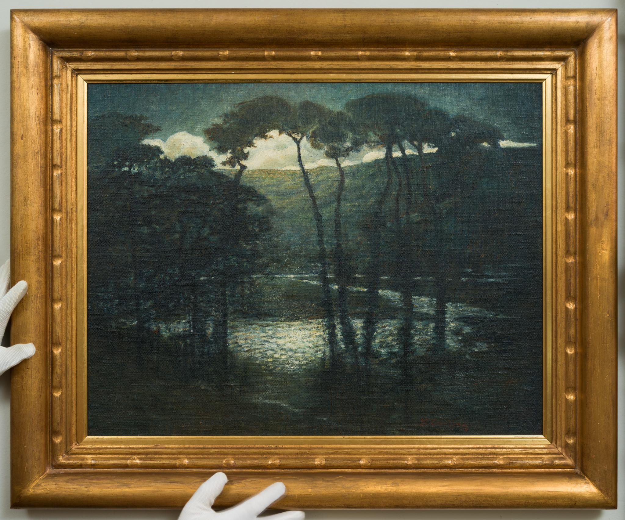 Moonlit Tranquility: Hugo Carlberg’s Atmospheric Nocturne, c. 1910–1913 For Sale 1