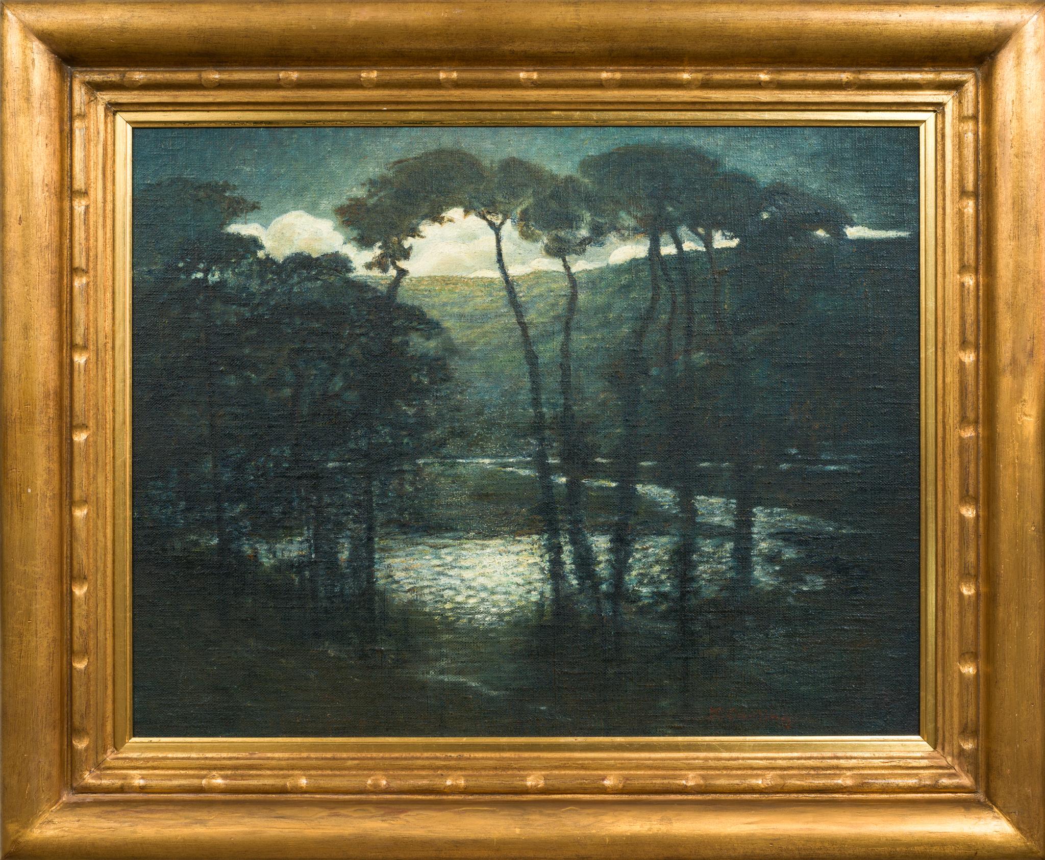 Moonlit Tranquility: Hugo Carlberg’s Atmospheric Nocturne, c. 1910–1913 For Sale 7