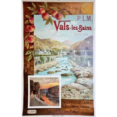 Circa 1895 Original poster by Hugo D'Alési for PLM Railways - Vals les bains