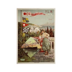Circa 1900 Original poster - Cie Gle Transatlantique – Marseille to Algiers