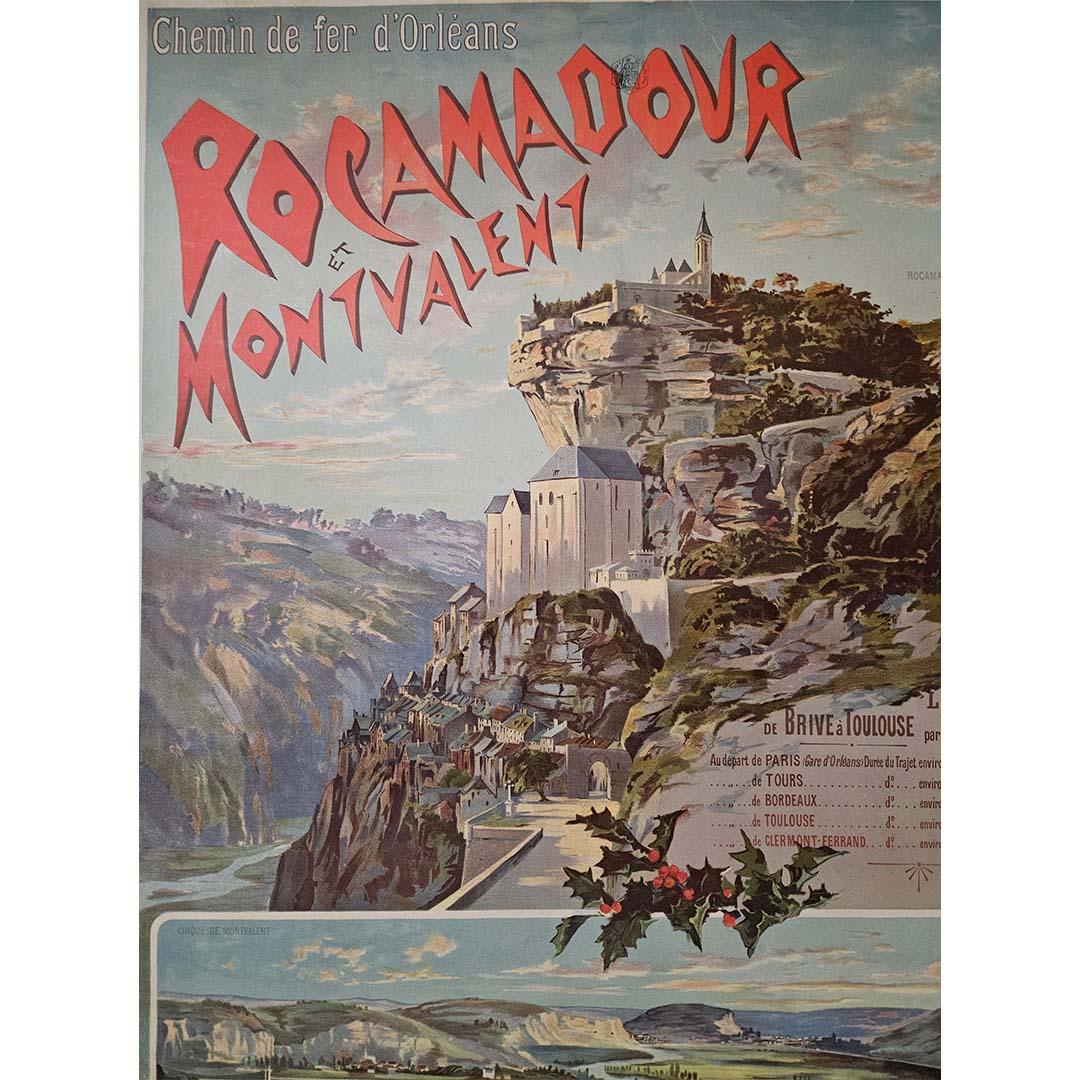 Cartel de Hugo d'Alésie Rocamadour et Montvalent Chemin de fer d'Orléans en venta 2