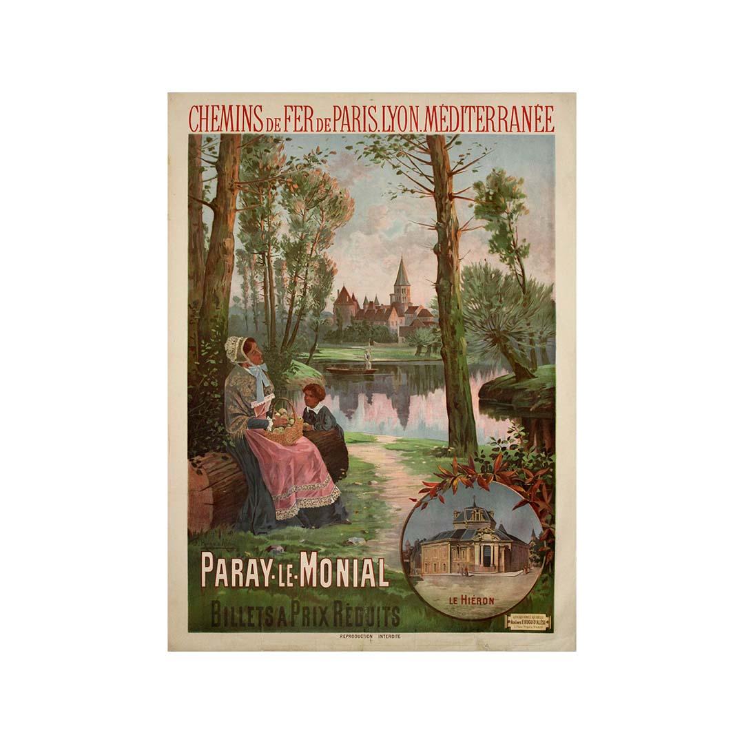 Cartel de hacia 1910 del artista francés Hugo d'Alési, para PLM y Paray-le-Monial en venta 1