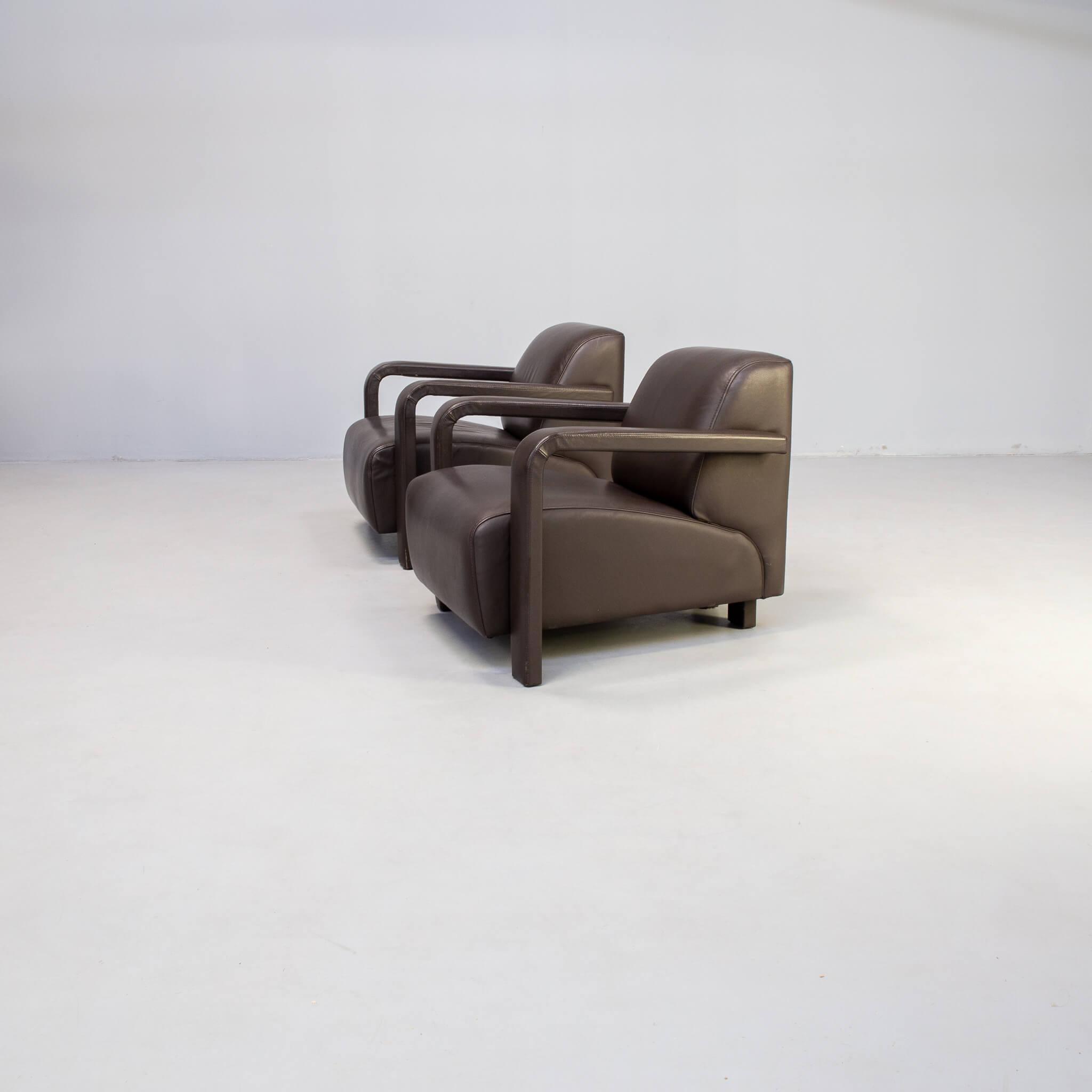 Modern Hugo de Ruiter fauteuil ‘hemmingway’ for Leolux set/2 For Sale
