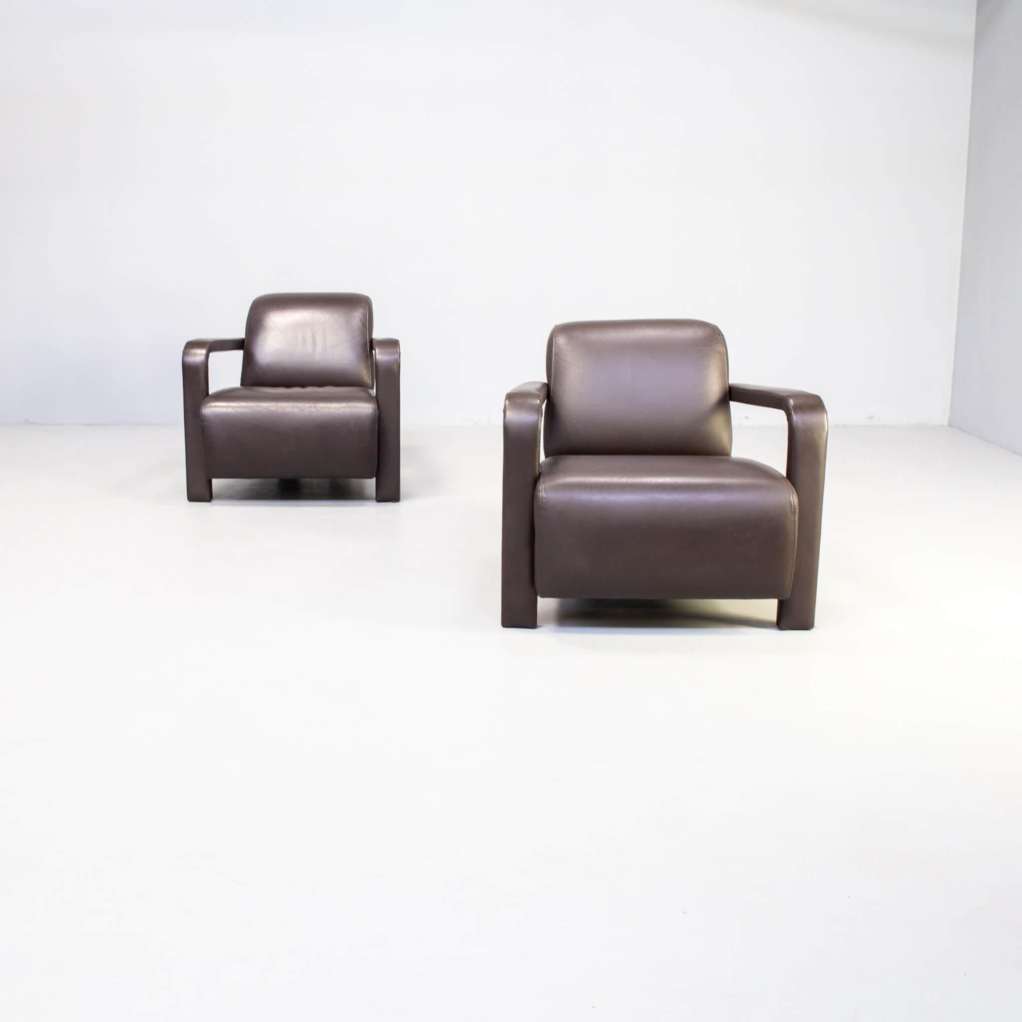 Dutch Hugo de Ruiter fauteuil ‘hemmingway’ for Leolux set/2 For Sale