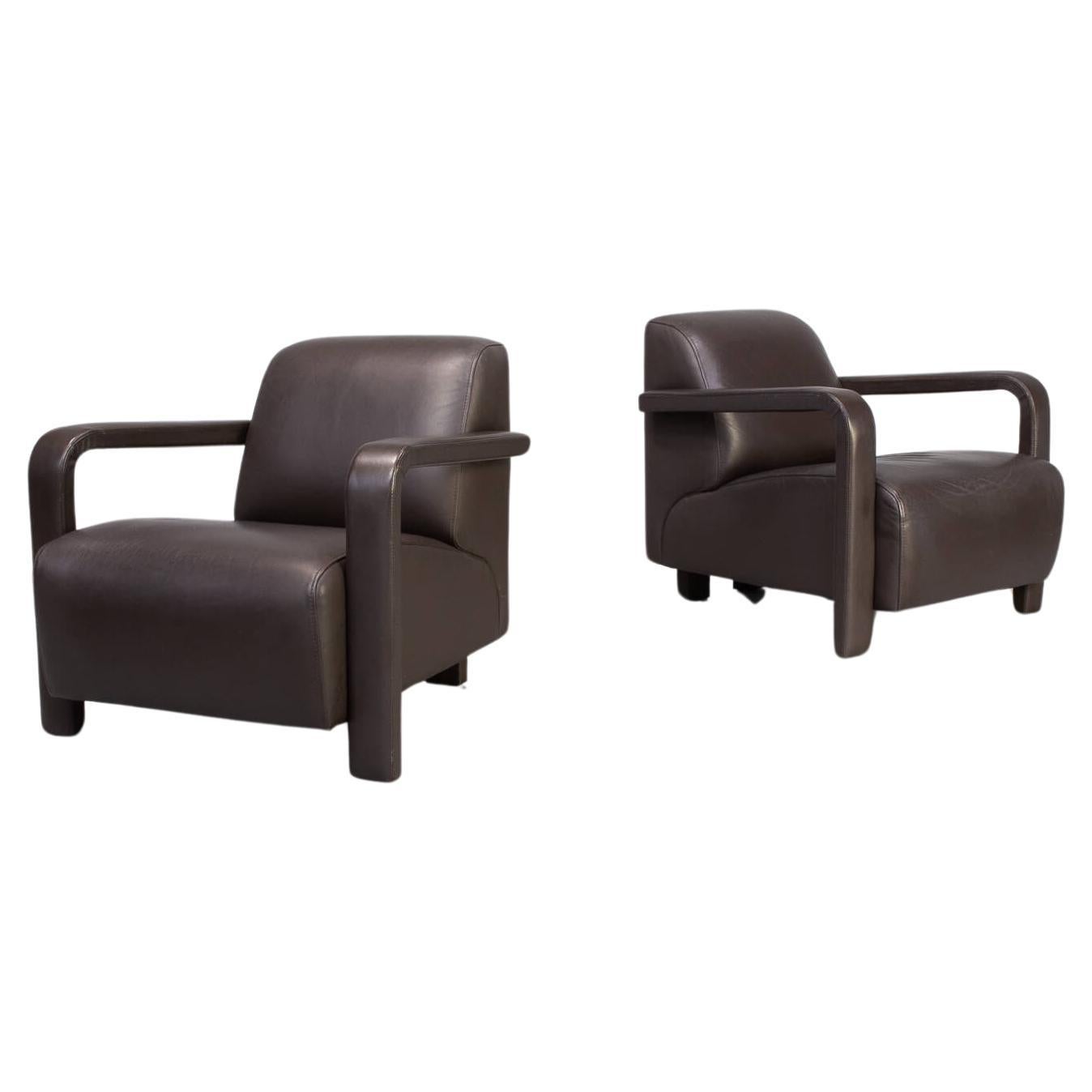 Hugo de Ruiter fauteuil ‘hemmingway’ for Leolux set/2 For Sale