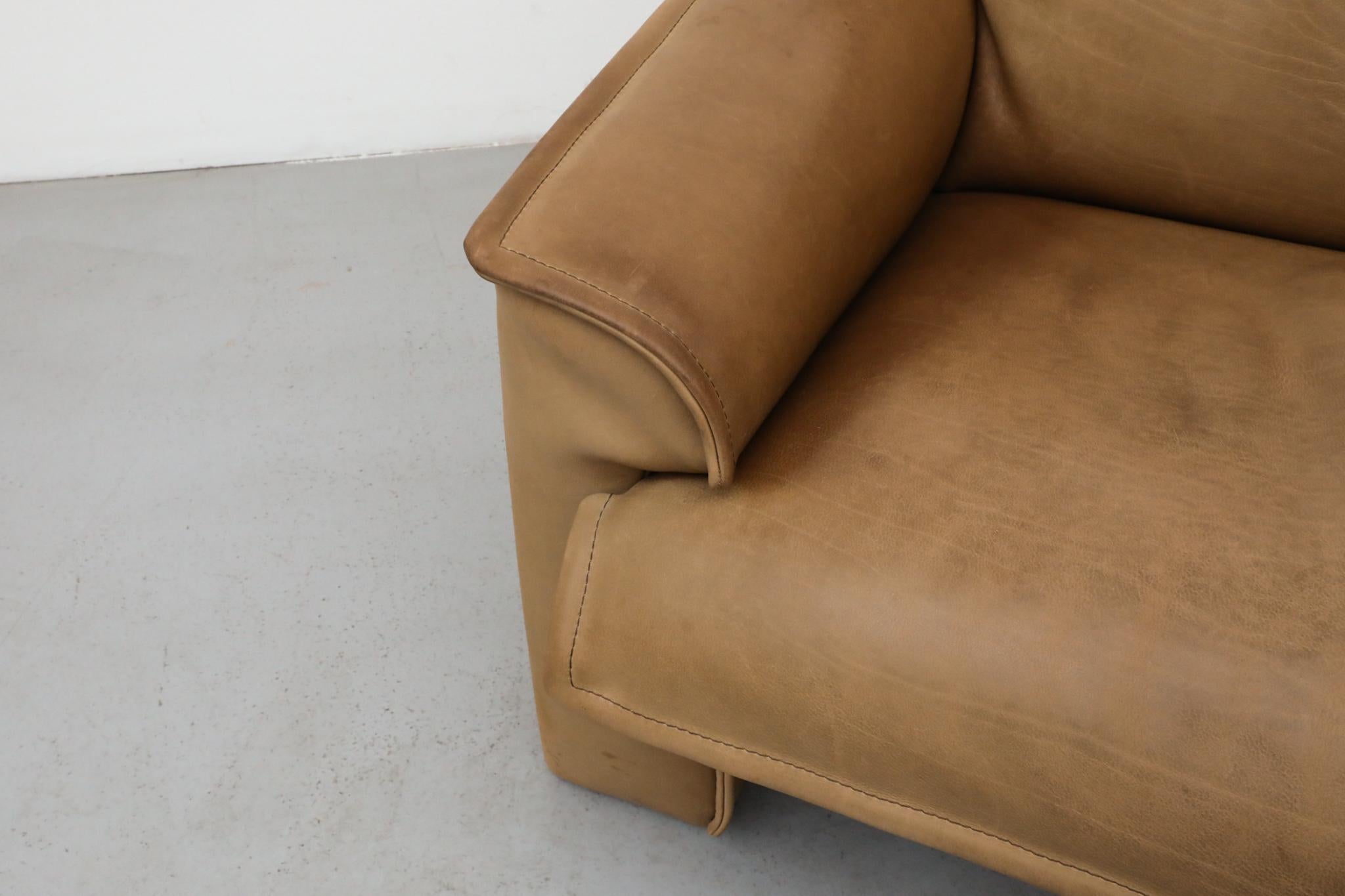 Hugo de Ruiter Leolux Mid-Century Büffelleder Dreisitzer-Sofa, 1970er Jahre im Angebot 5