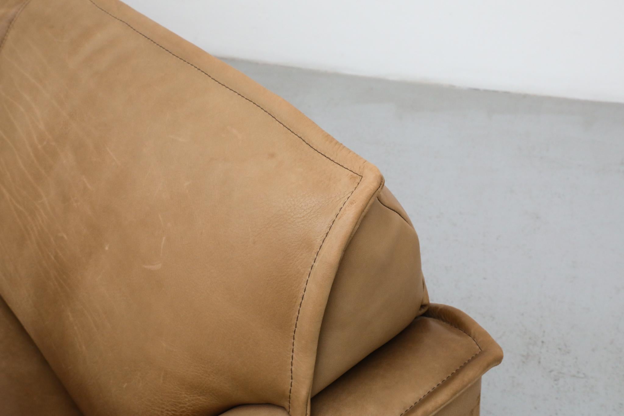 Hugo de Ruiter Leolux Mid-Century Büffelleder Dreisitzer-Sofa, 1970er Jahre im Angebot 7