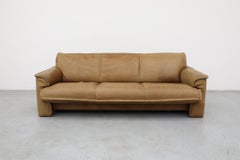 Hugo de Ruiter Leolux Mid-Century Buffalo Leather Three Seater Sofa, 1970s