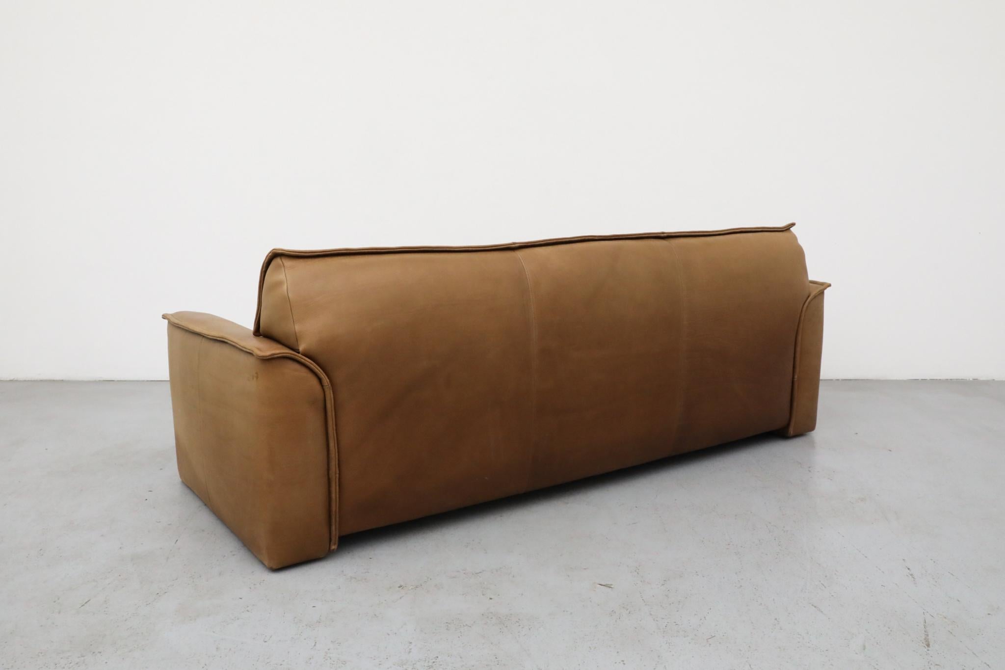 Hugo de Ruiter Leolux Mid-Century Büffelleder Dreisitzer-Sofa, 1970er Jahre im Angebot 2