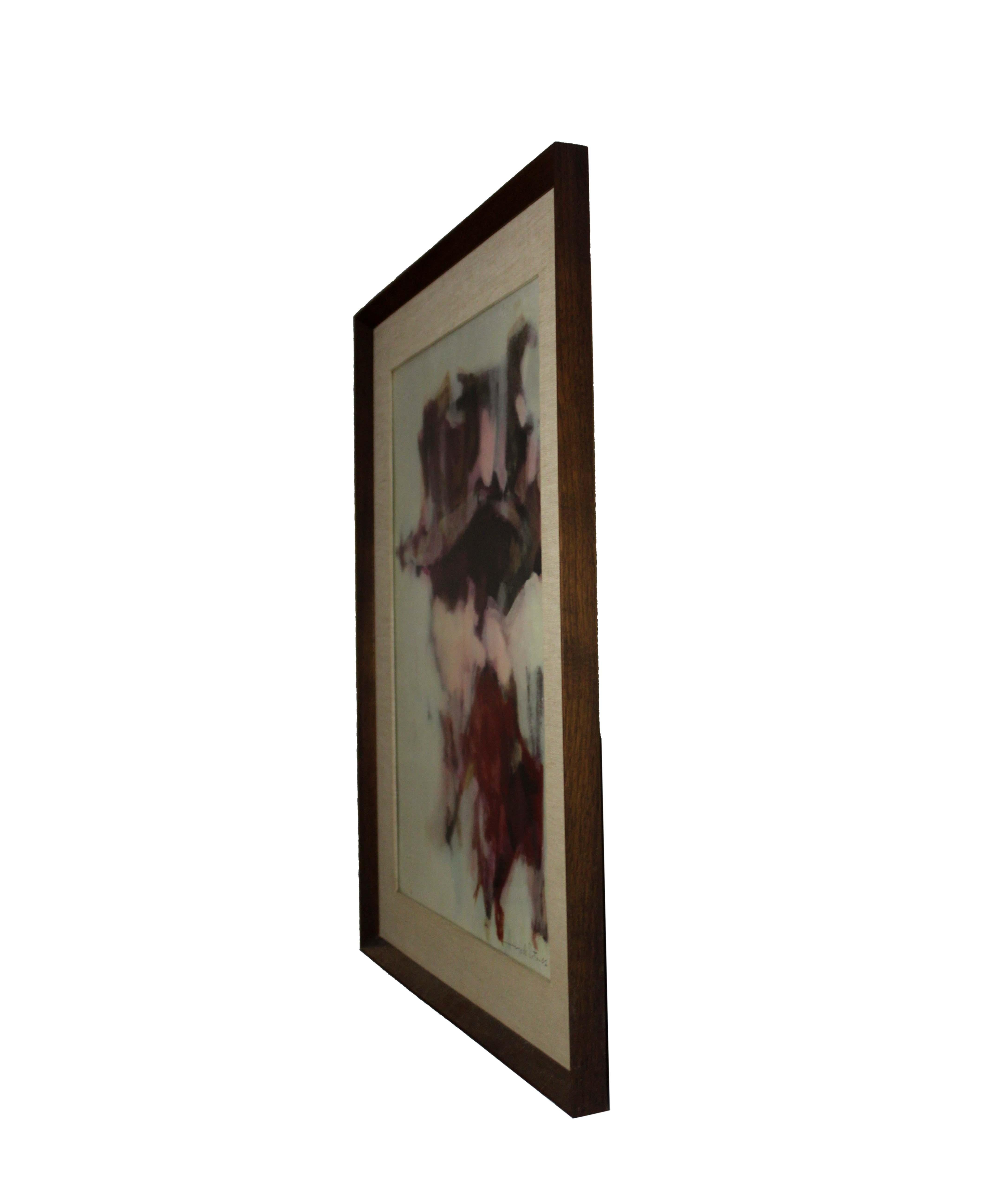 Hugo De Soto Abstract Expressionism Signed Modern Mixed Media Framed, 1962 In Good Condition In Keego Harbor, MI