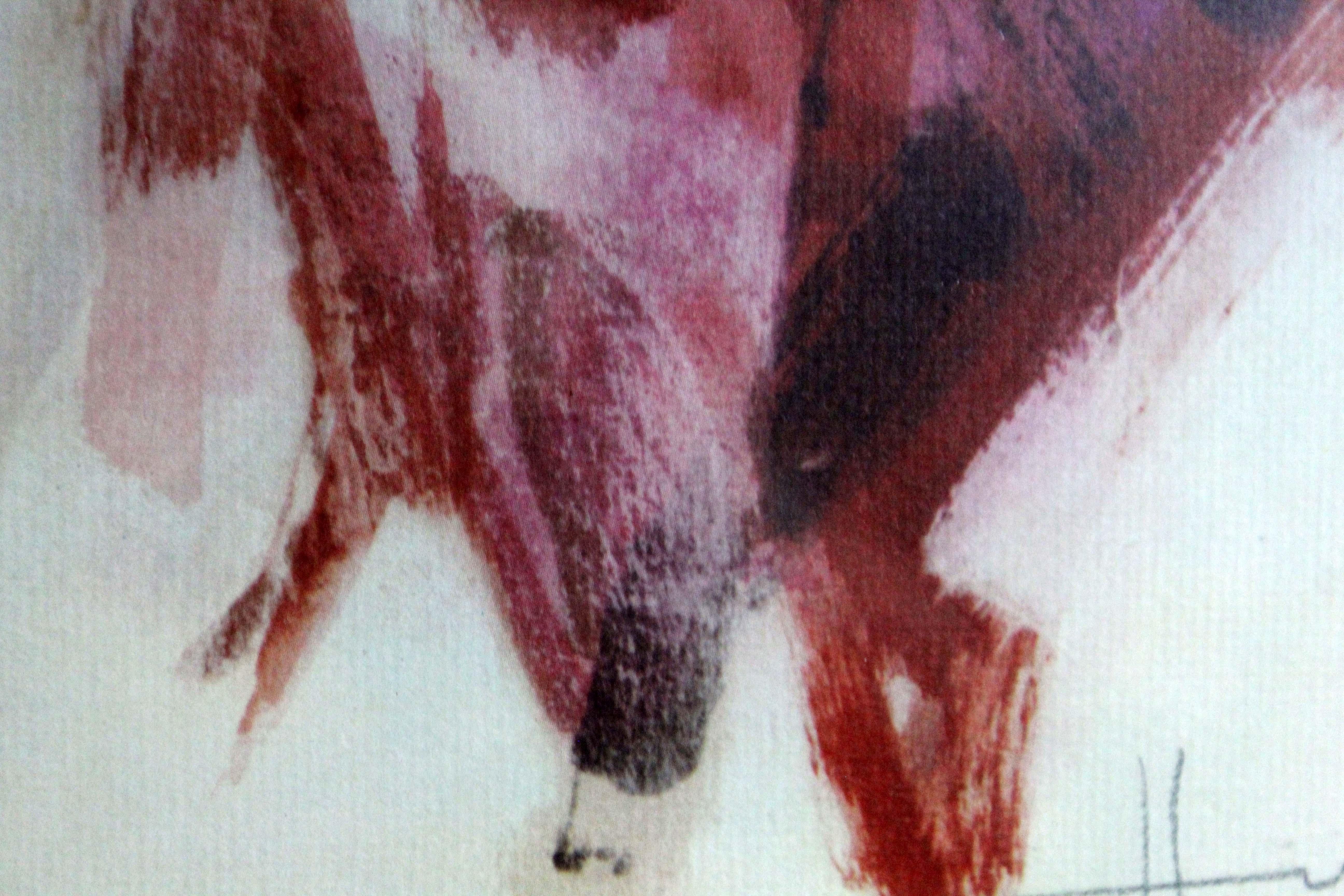 Paint Hugo De Soto Abstract Expressionism Signed Modern Mixed Media Framed, 1962