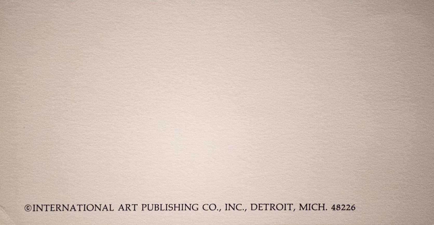 Print Published By International Art Publishing Co. Inc. Detroit
Measures 25 x 17.5 in.
In Good Condition
