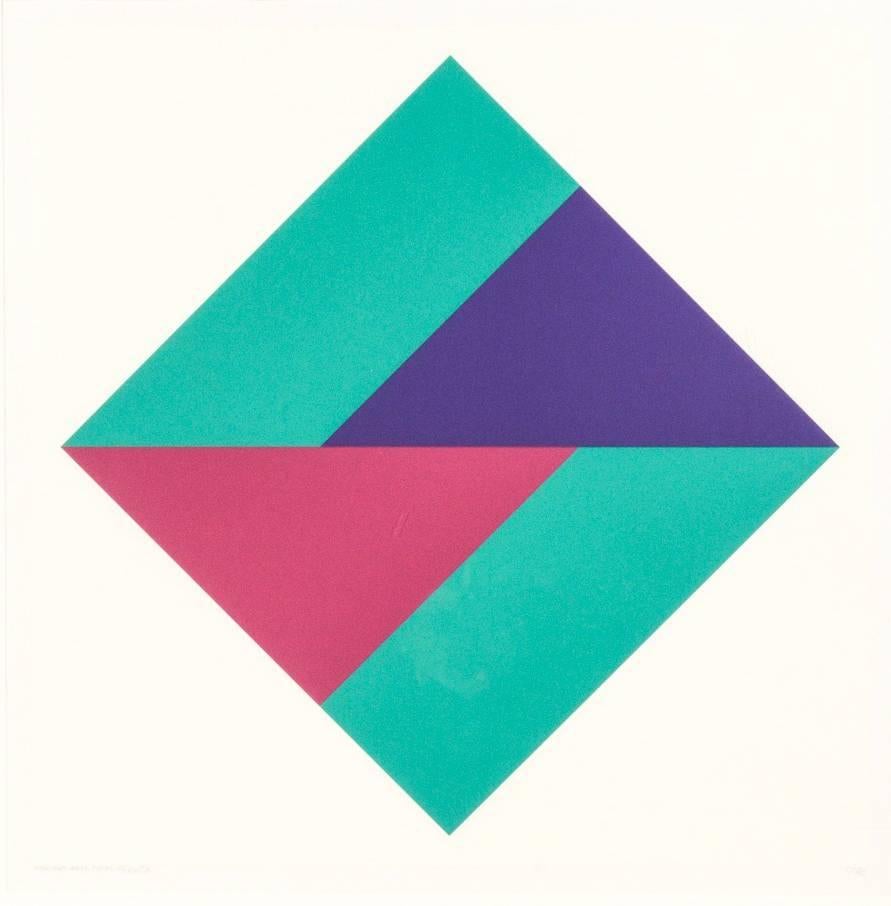 Diamond Composition, Geometric Abstract Screenprint by Hugo Dietz For Sale 1