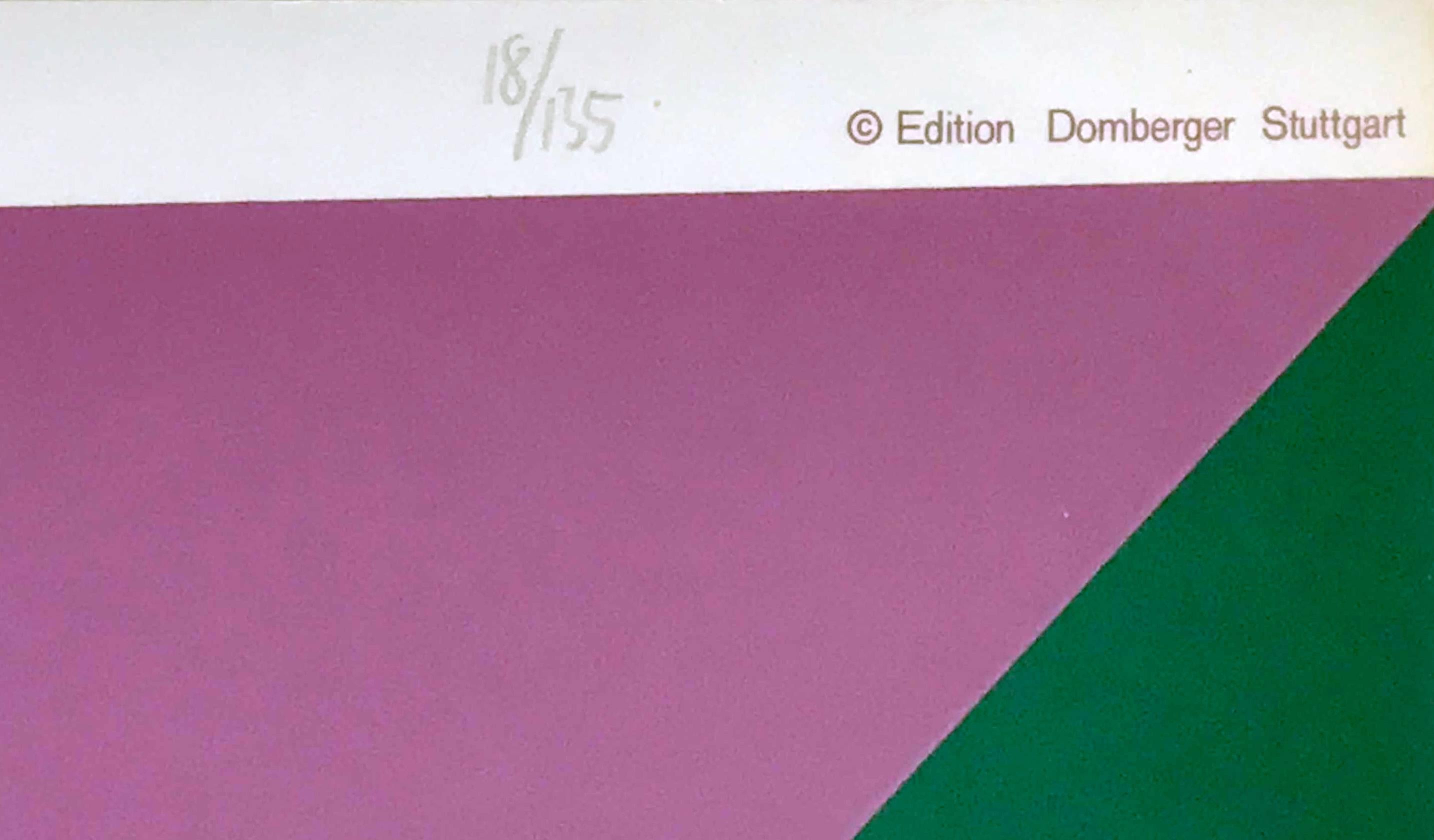 September, Framed Geometric Abstract Screenprint by Hugo Dietz 1971 im Angebot 2