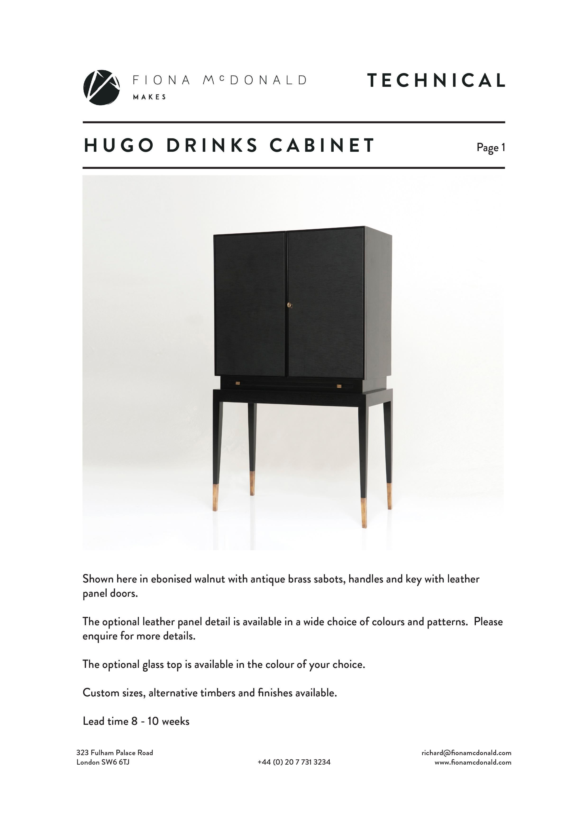 Hugo Drinks Cabinet or Dry Bar - Bespoke - Ebonised Walnut  In New Condition For Sale In London, GB