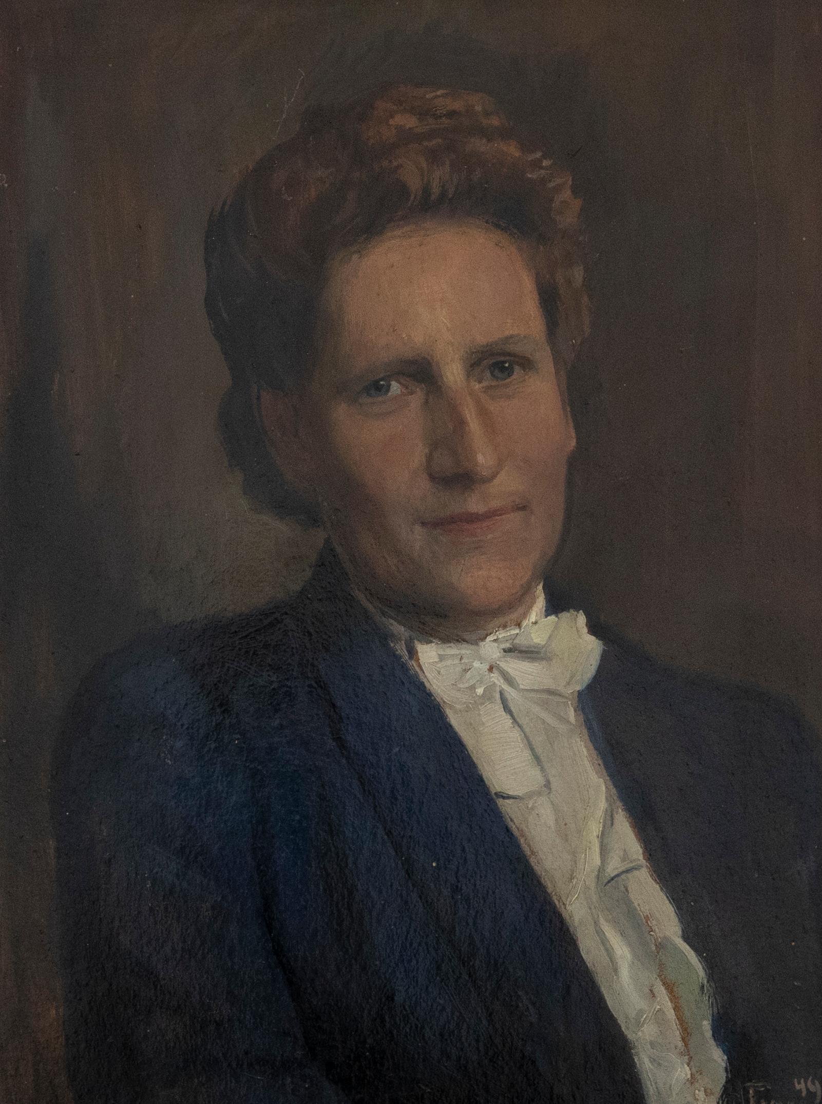 Hugo Figge (1881-1956) - Olio del 1949, Uomo vestito 3