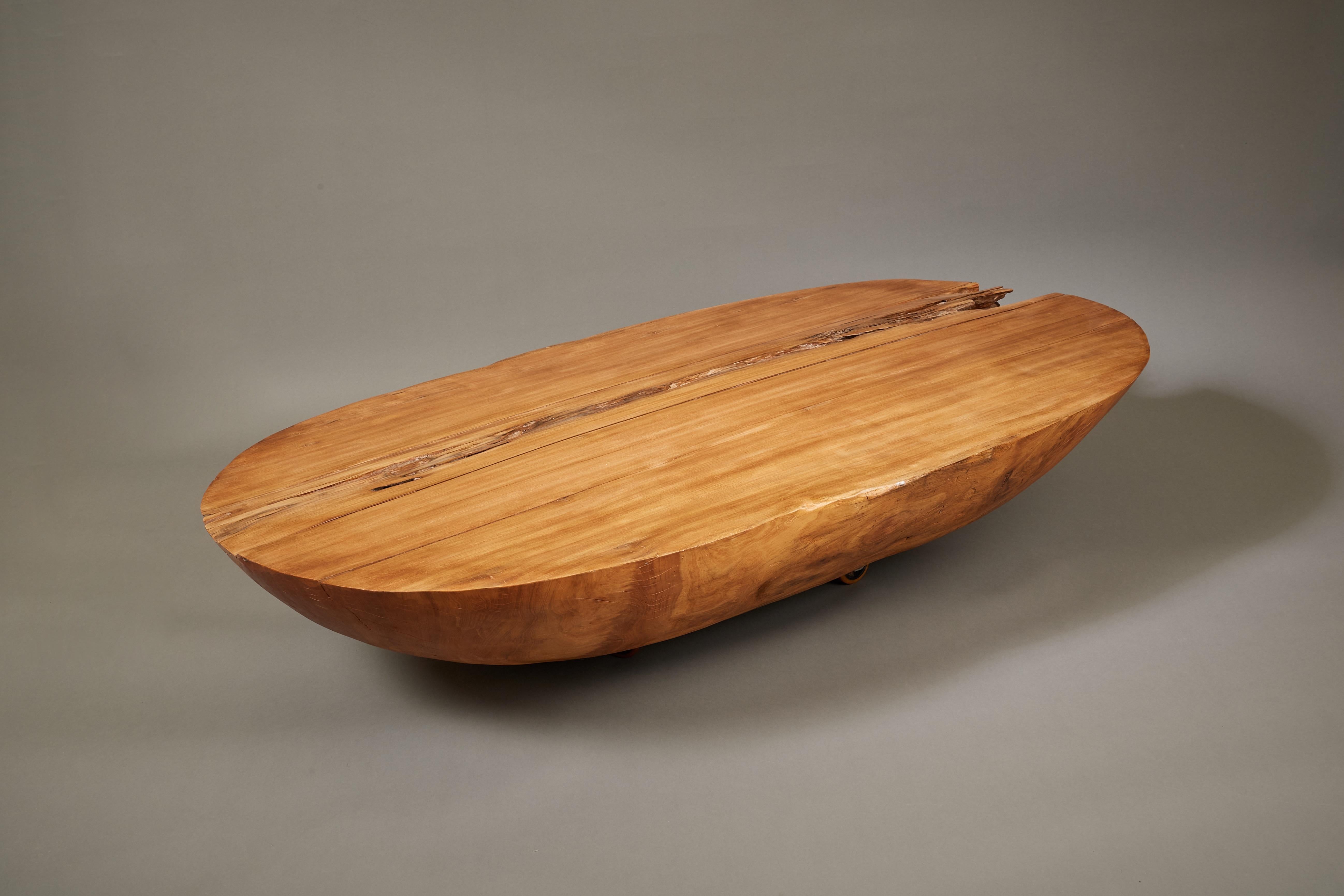 Steel Hugo Franca, Unique Monumental Coffee Table in Reclaimed Pequi Wood, Brazil 2005 For Sale