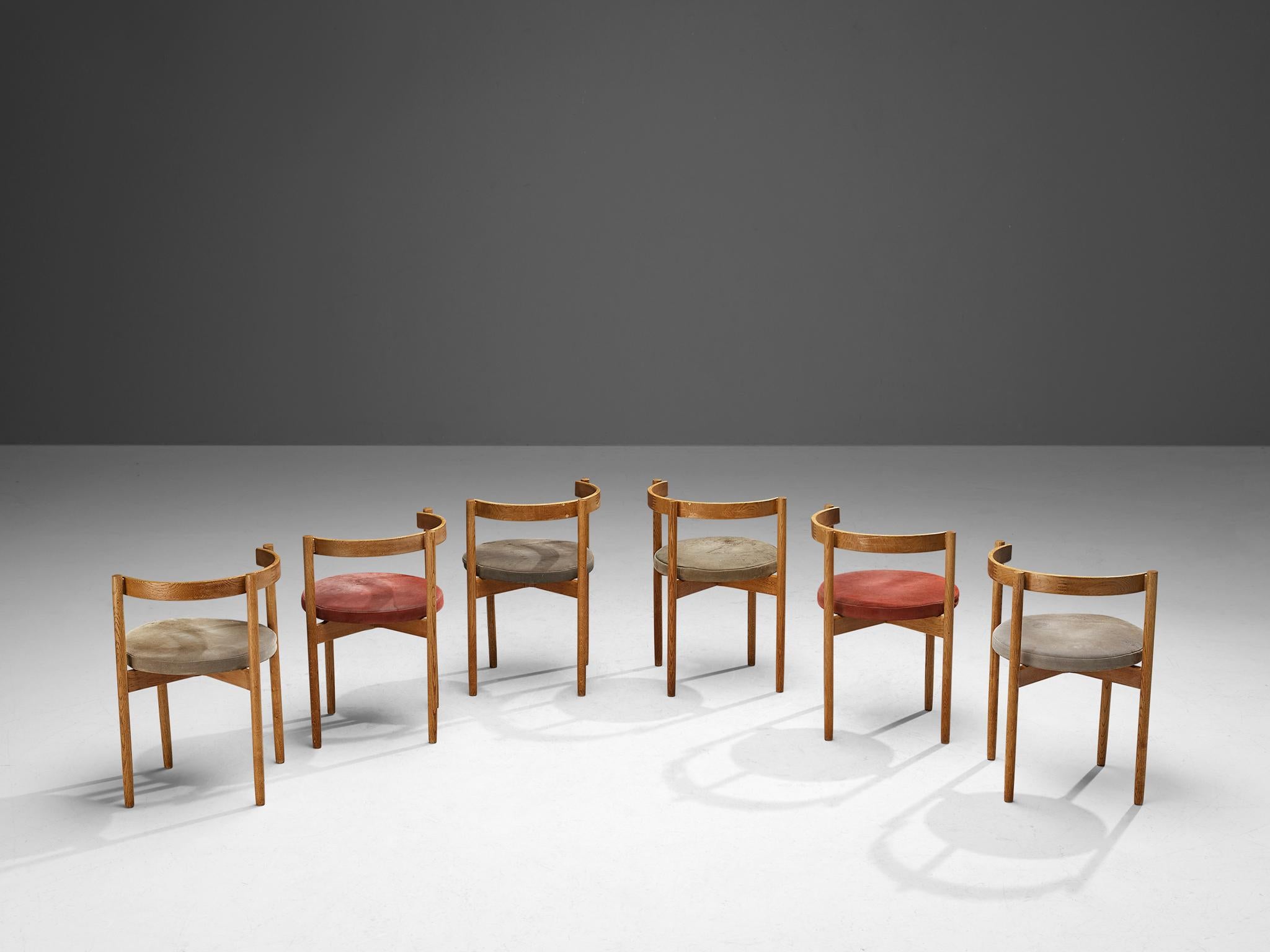 Danish Hugo Frandsen for Børge M. Søndergaard Set of Six Dining Chairs in Oak 