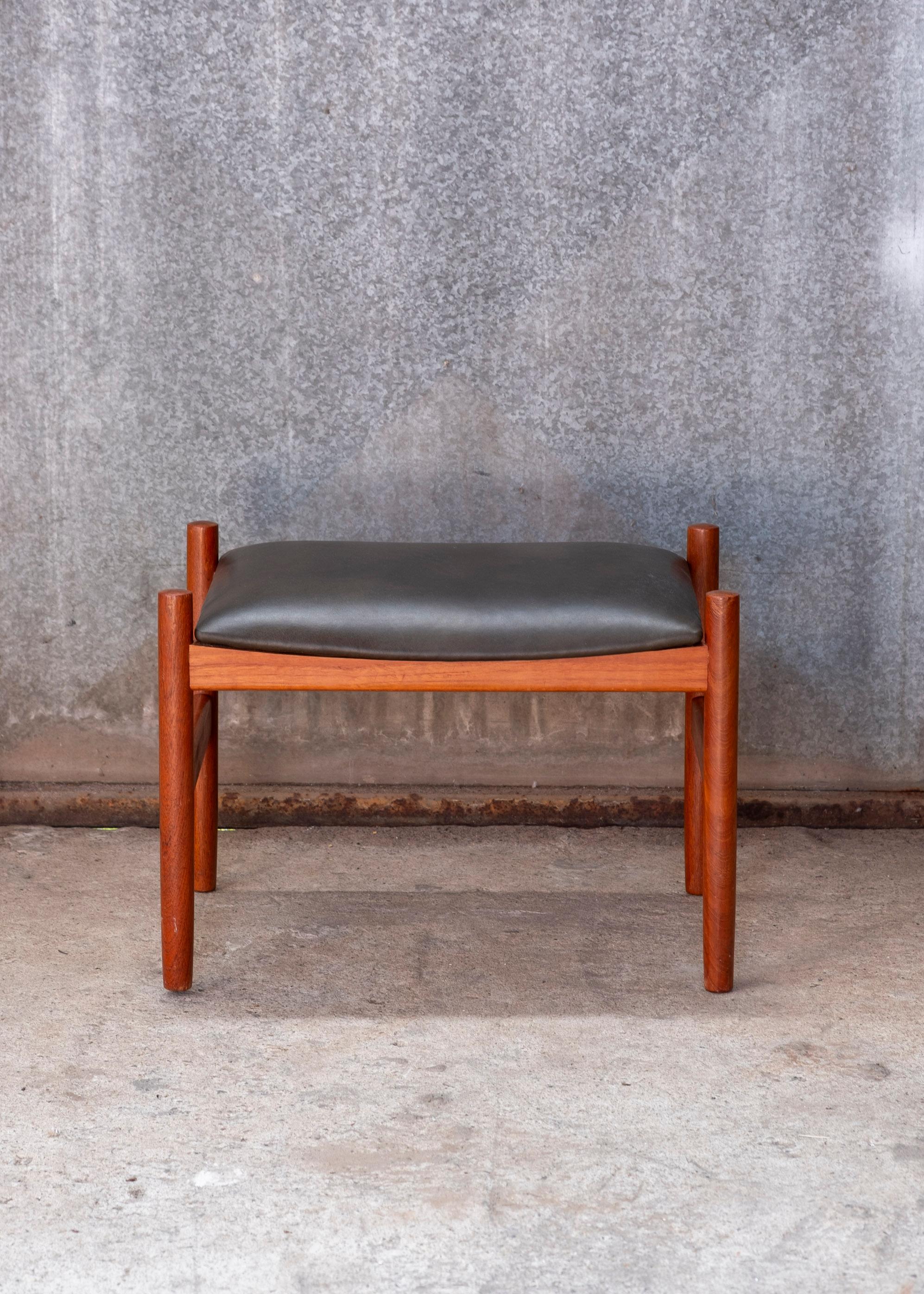 Cuir Hugo Frandsen Ottoman by Spøttrup, 1960s Danemark en vente