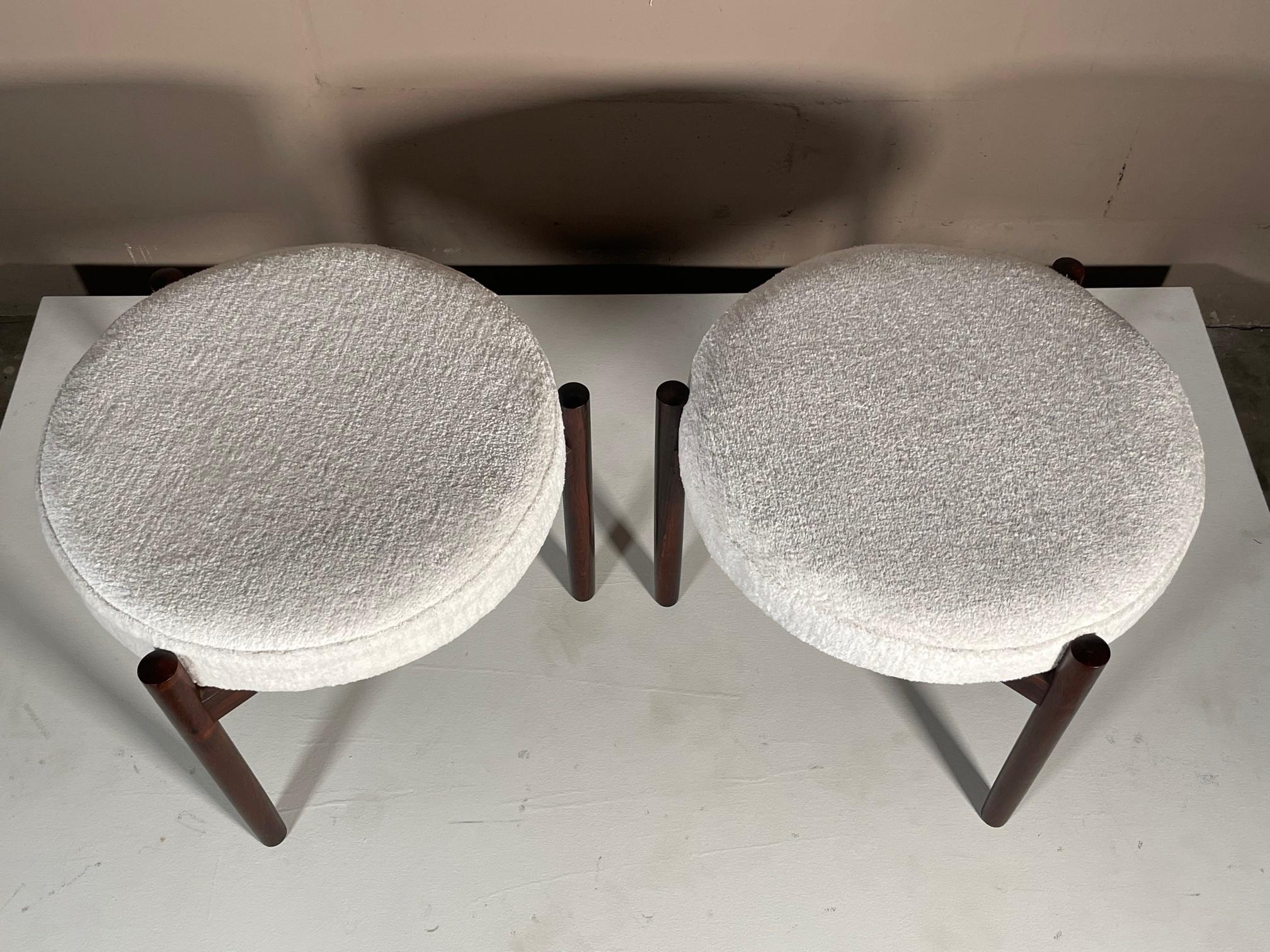 Hugo Frandsen Rosewood Ottomans for Spottrup, Denmark, 1960's 8