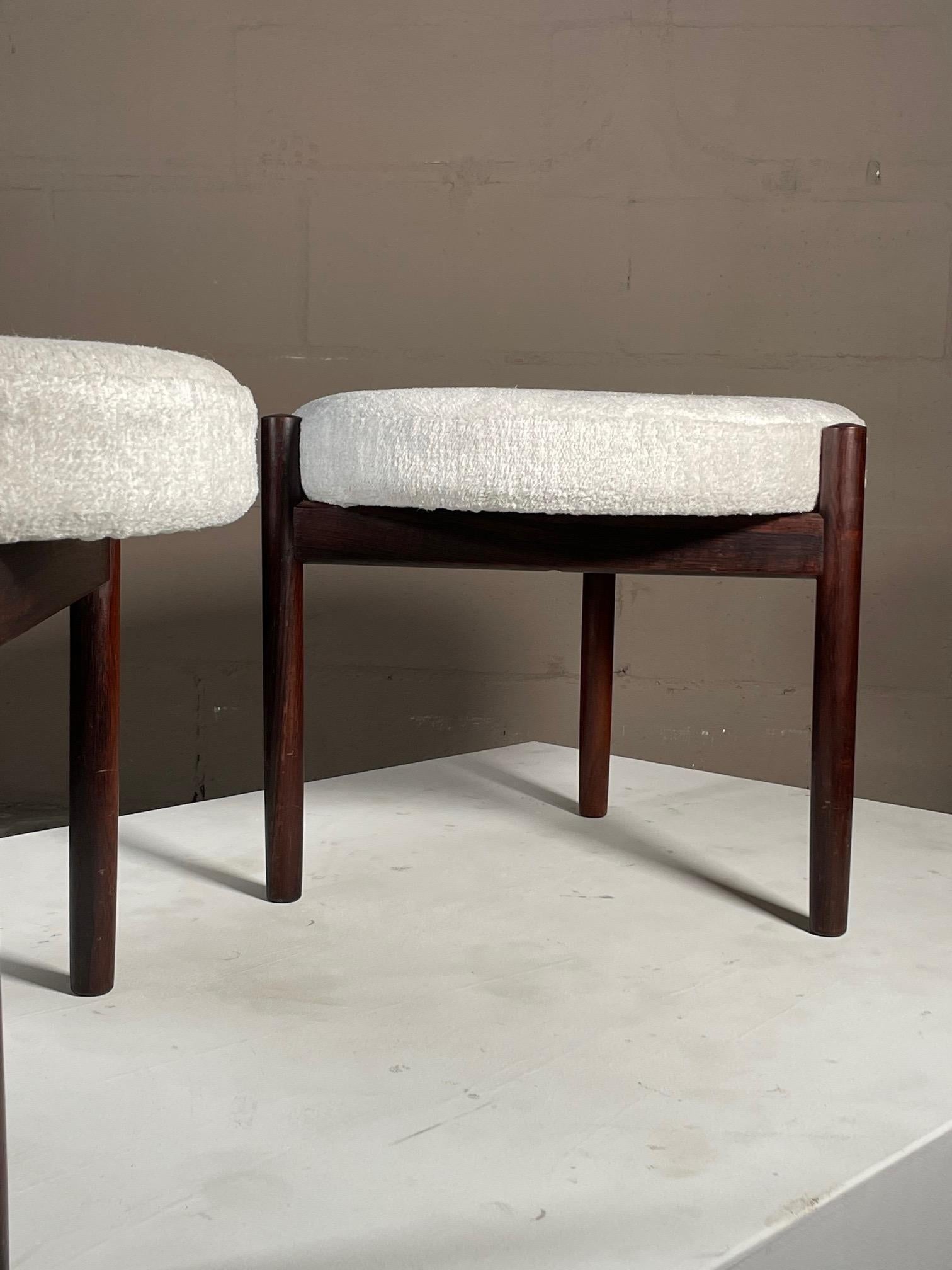 Hugo Frandsen Rosewood Ottomans for Spottrup, Denmark, 1960's 2