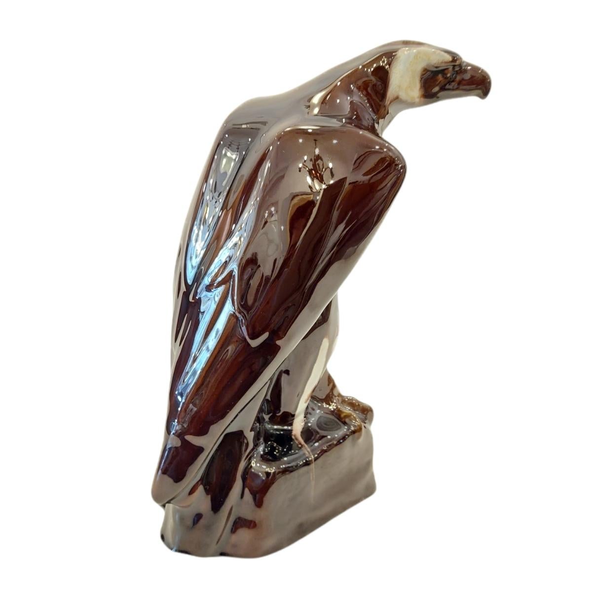 Art Nouveau Hugo Franz Kirsch Eagle Ceramic Rare For Sale