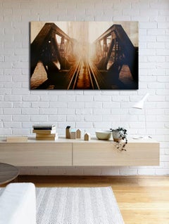 Crossing Bridges - contemporary and elegant, photography on wood