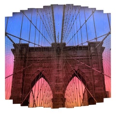Back in the New York Groove, couleurs peintes au coucher du soleil, photographie du pont de Brooklyn