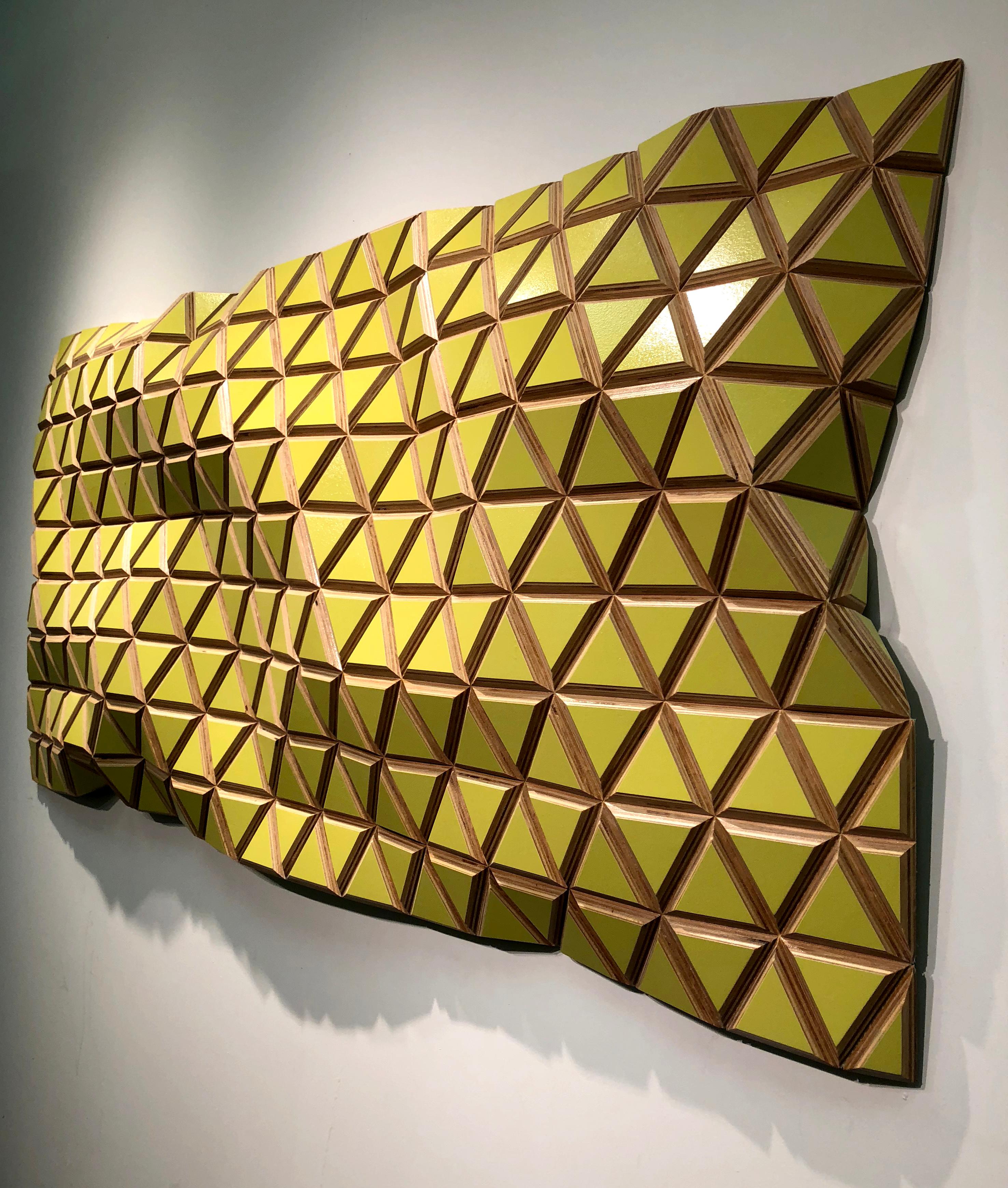 Brimstone Yellows I  - Flexible Rigids - sculptural wall, parametric design  - New Media Art by Hugo Garcia-Urrutia