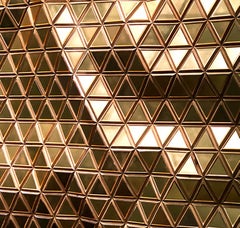 Golden Mirage, Hugo Urrutia, 3-D Wall Sculpture, Lacquer, Acrylic Mirror & Maple