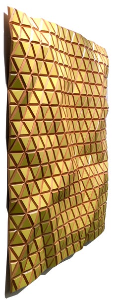 Honeycomb Conjecture, painted carved wood sculptural wall, parametric design