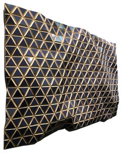 Lavender Fields - Flexible Rigid, carved wood sculptural wall, parametric design