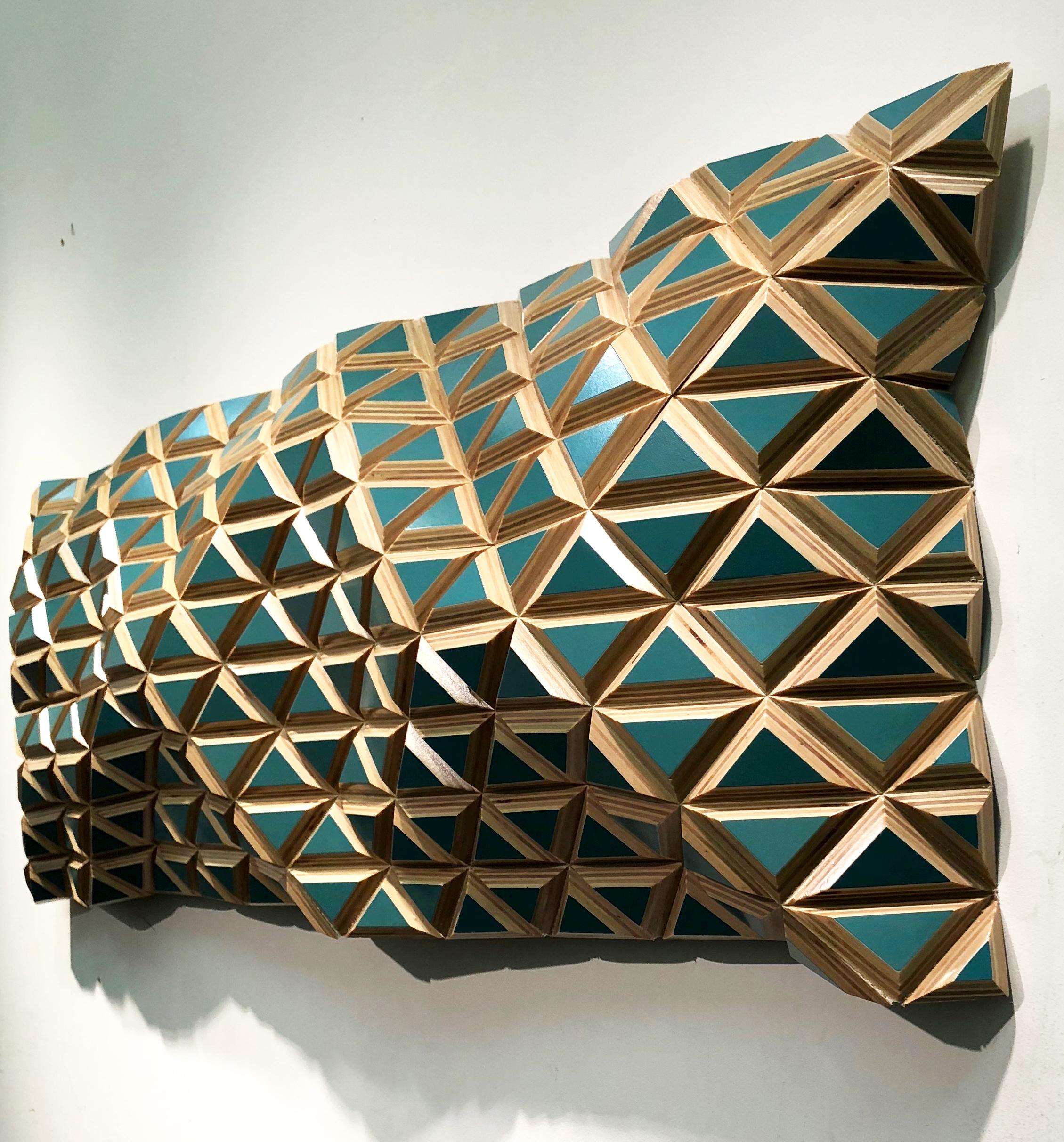 L'effet Chameleon - rigidités souples - mur sculptural, design paramétrique  - Sculpture de Hugo Garcia-Urrutia