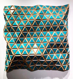 Tropicalisimo -Flexible Rigids- painted wood sculptural wall, parametric design