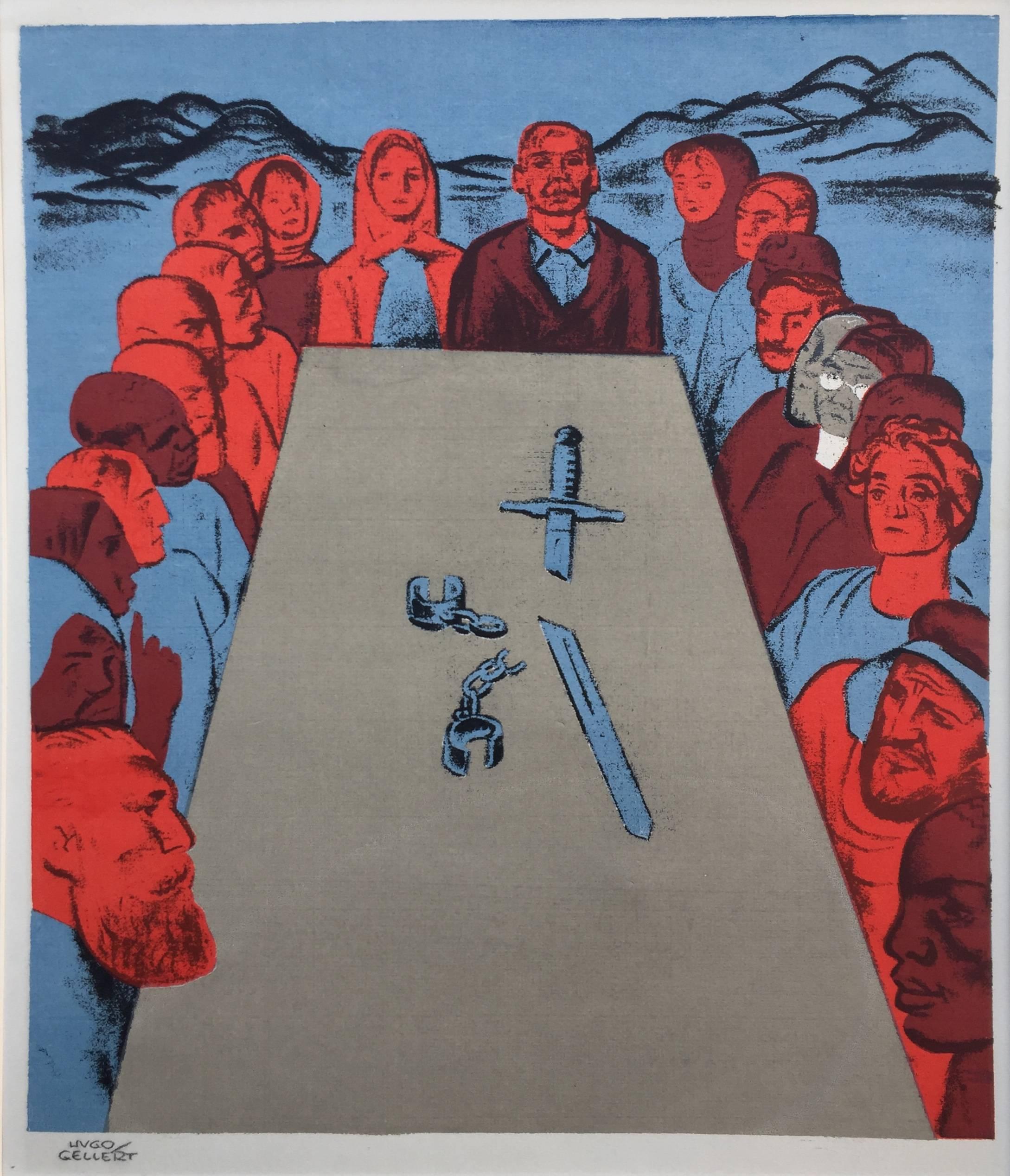 FREE MAN'S DUTIES, No 4 - Print by Hugo Gellert