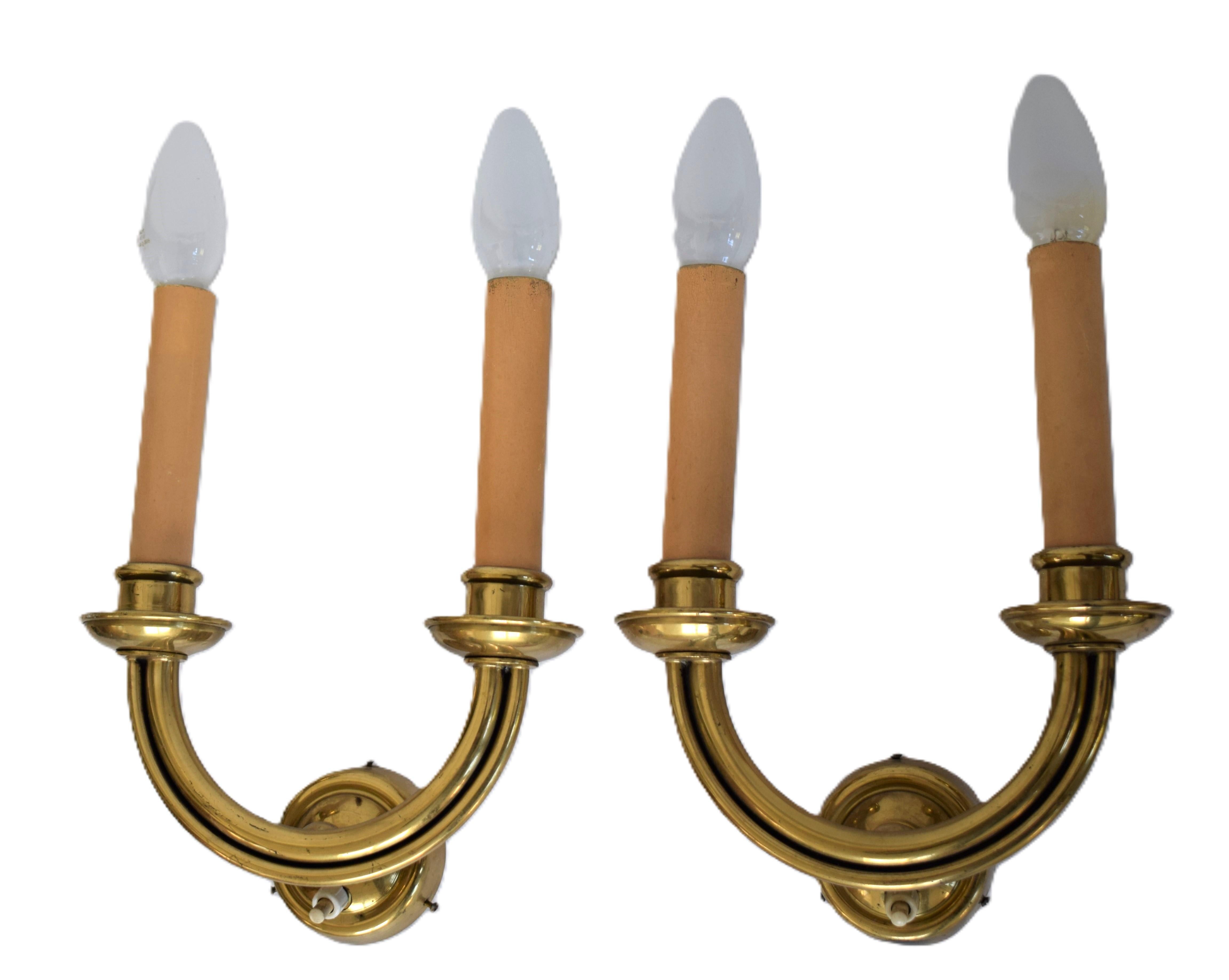 Hugo Gorge: 2 wall lights 1930s In Good Condition For Sale In Purkersdorf, AT