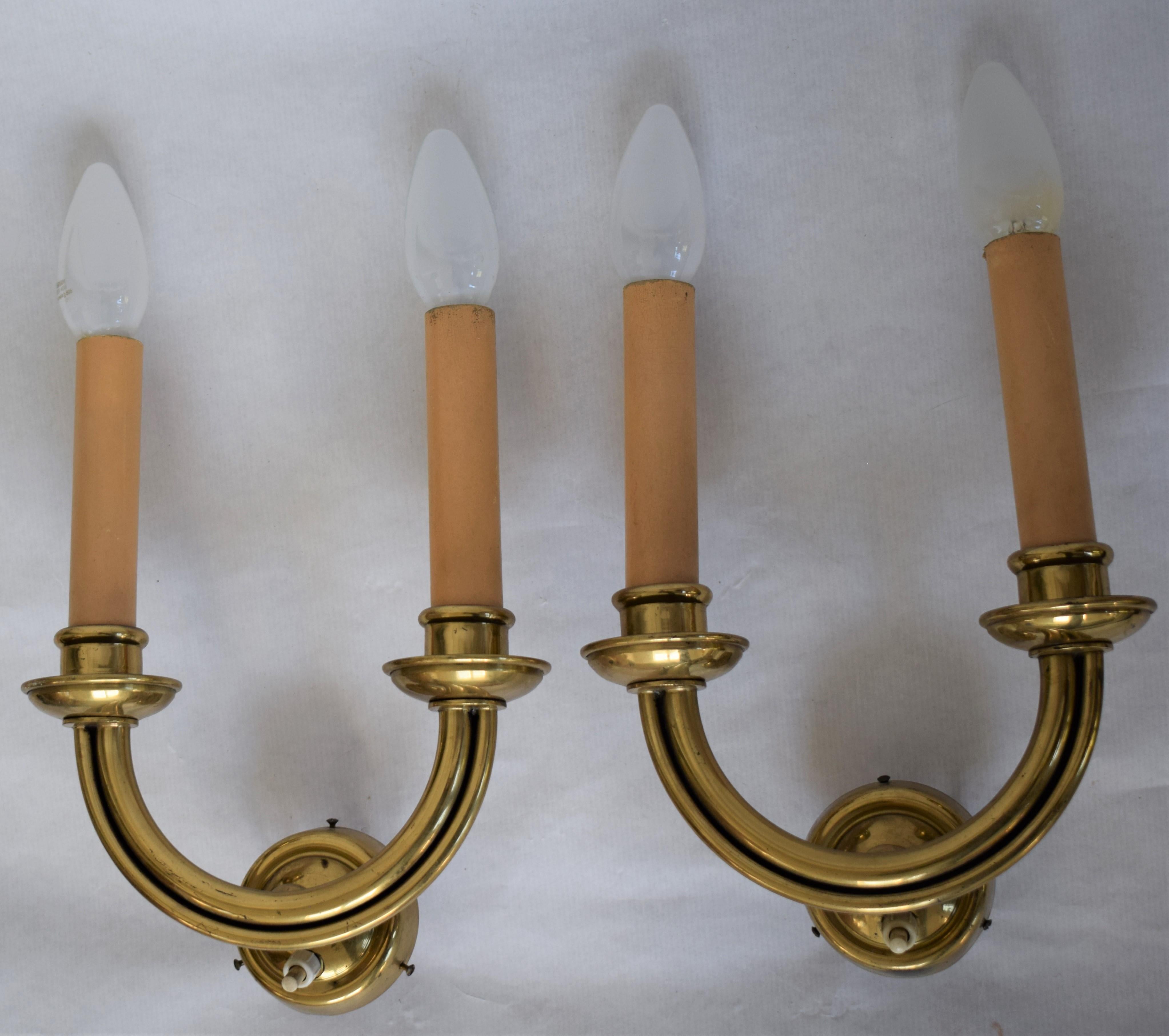Mid-20th Century Hugo Gorge: 2 wall lights 1930s For Sale