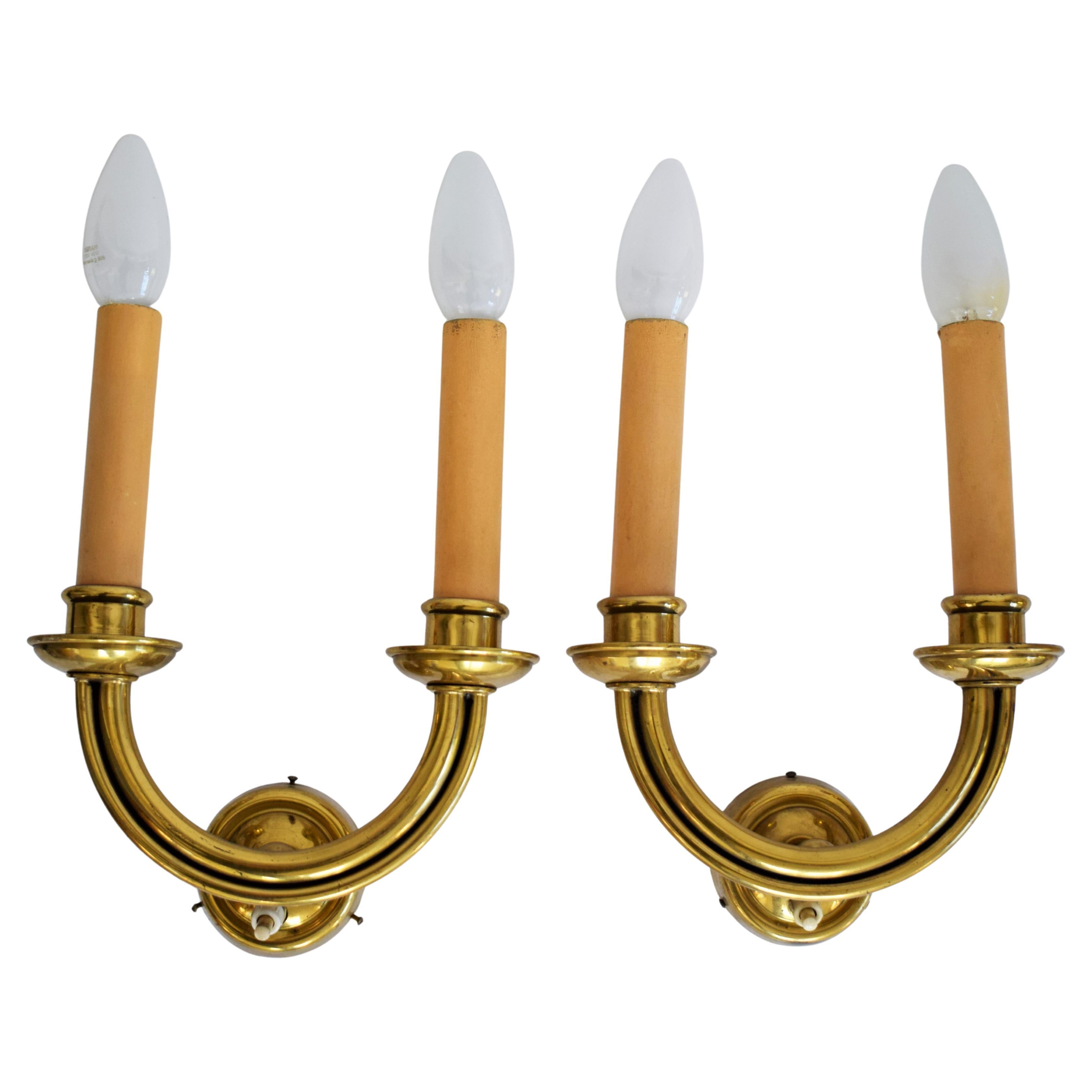 Hugo Gorge: 2 wall lights 1930s For Sale