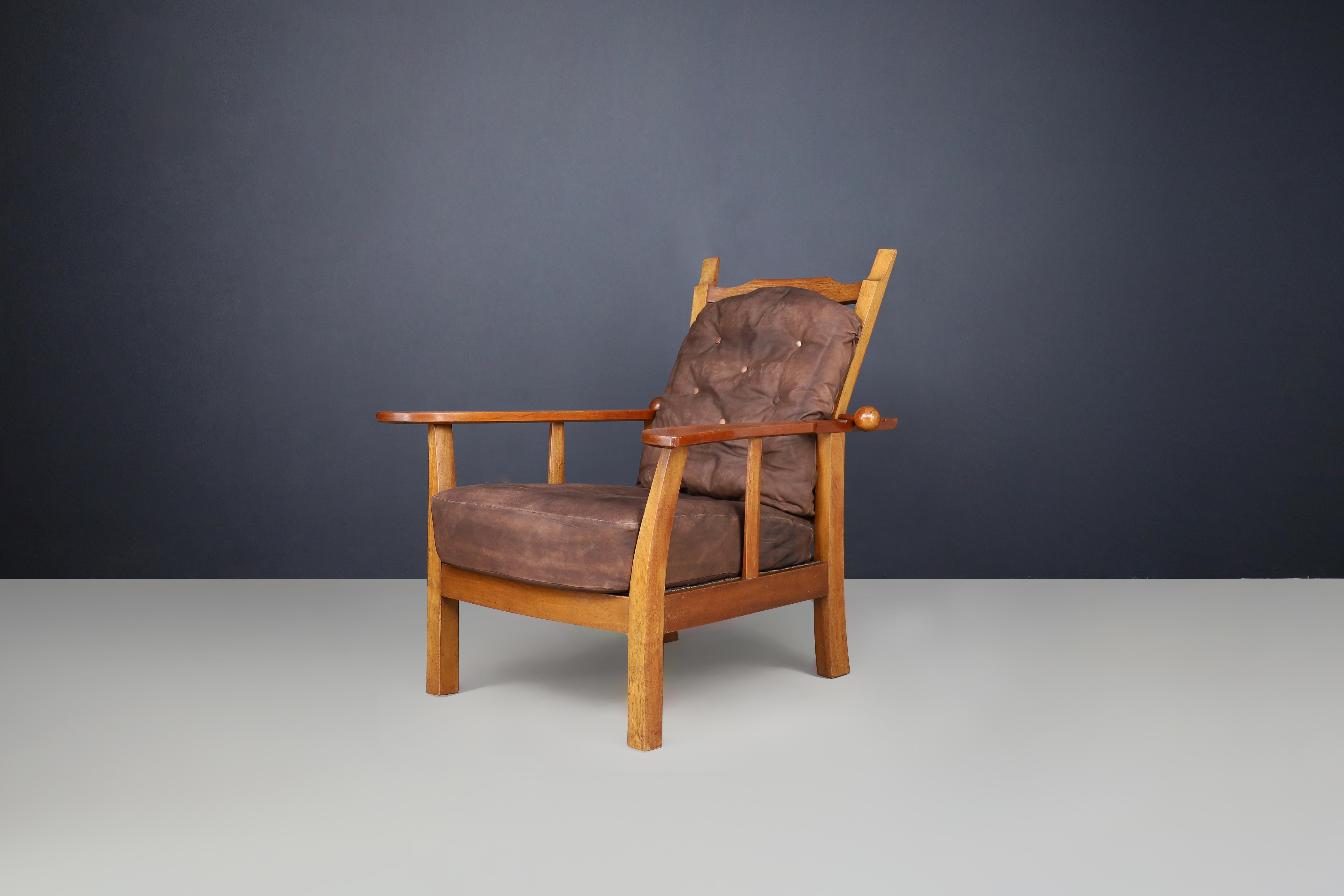 Mid-Century Modern HUGO GORGE, ARMCHAIR “CANADIAN” FOR LORENZ AND REICHE, AUSTRIA 1920s   For Sale
