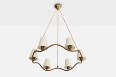 Lustre Hugo Gorge, laiton, tissu, Autriche, années 1930