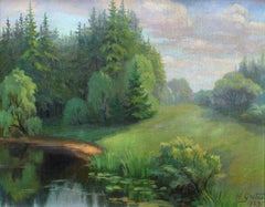 Landschaft, Leinwand/Karton/Öl, 39x50 cm, 1929