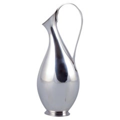 Vintage Hugo Grün, Danish silversmith. Modernist pitcher in sterling silver.