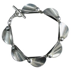 Hugo Grun Bracelet moderniste:: Danemark années 30 en argent sterling