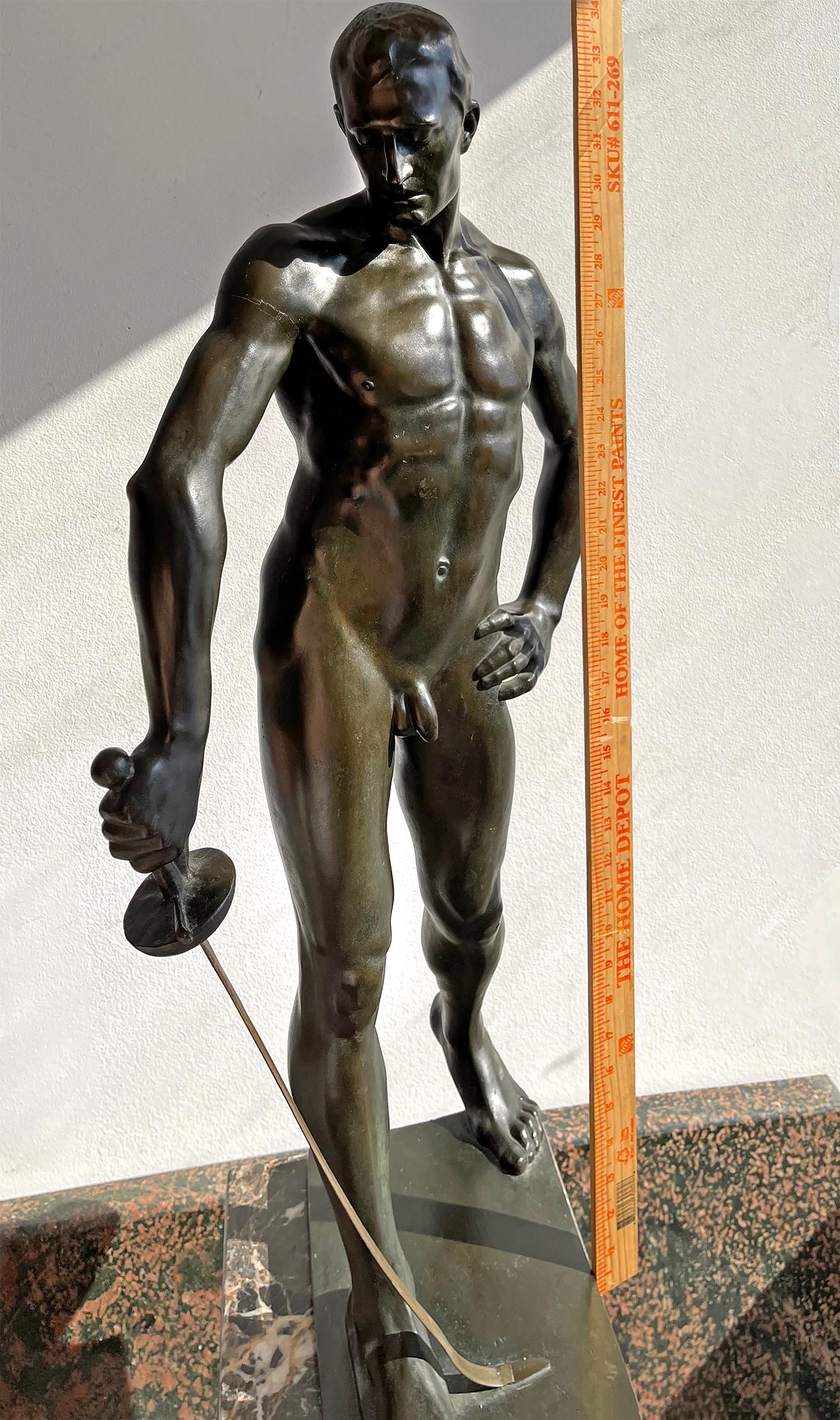 Athletic Male Nude Bronze  - 