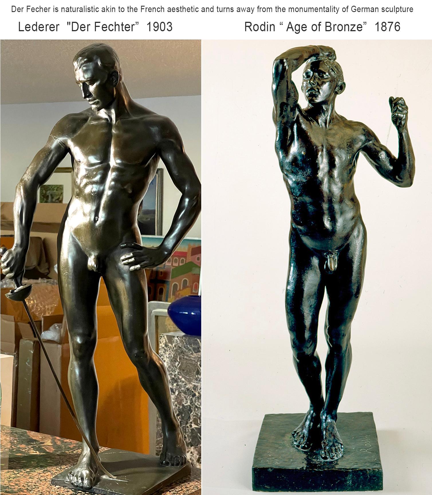 Athletic Male Nude Bronze  - 