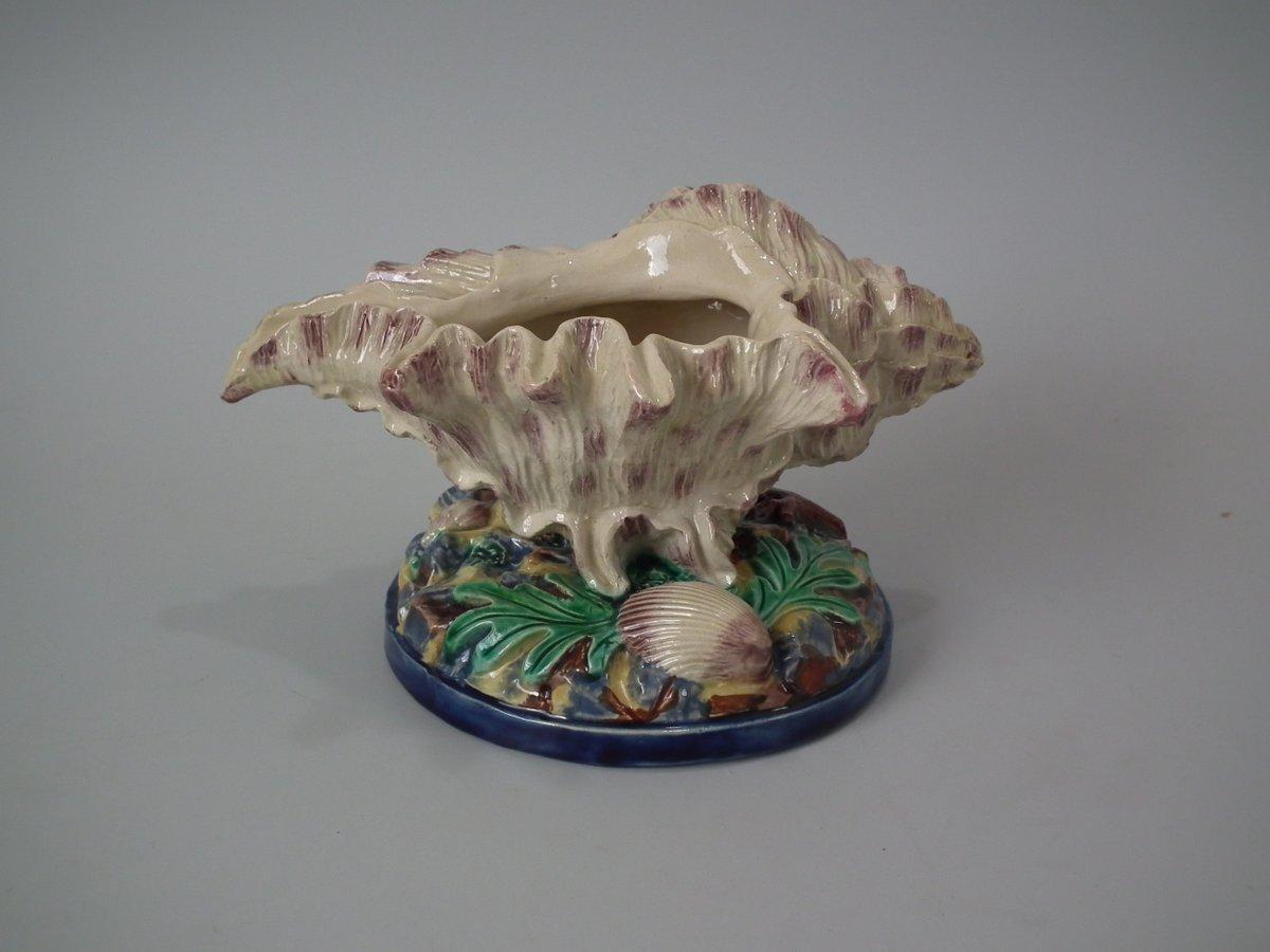 Hugo Lonitz Majolica Conch Shell Spoon Warmer 4