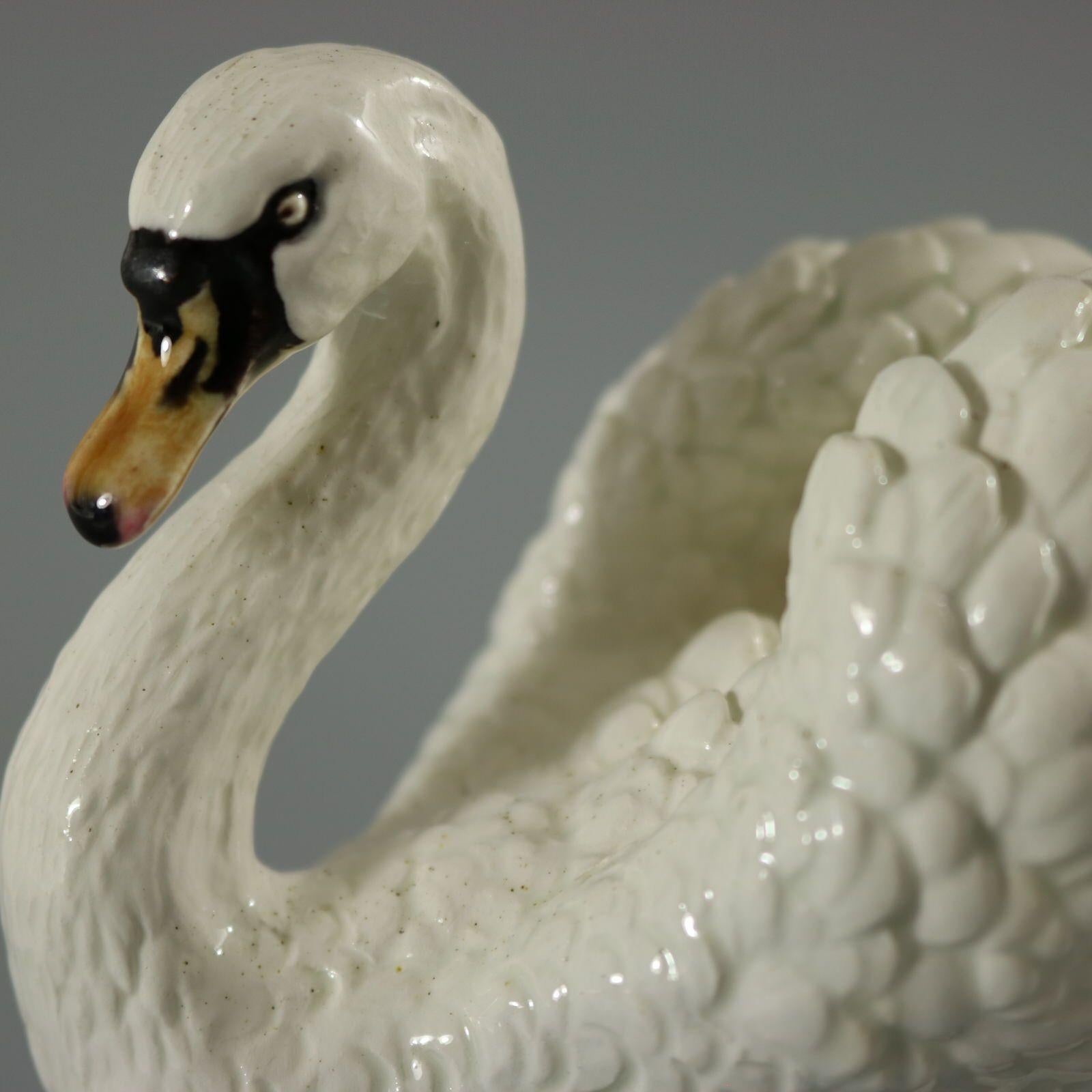 Hugo Lonitz Majolica Swan Figure 7