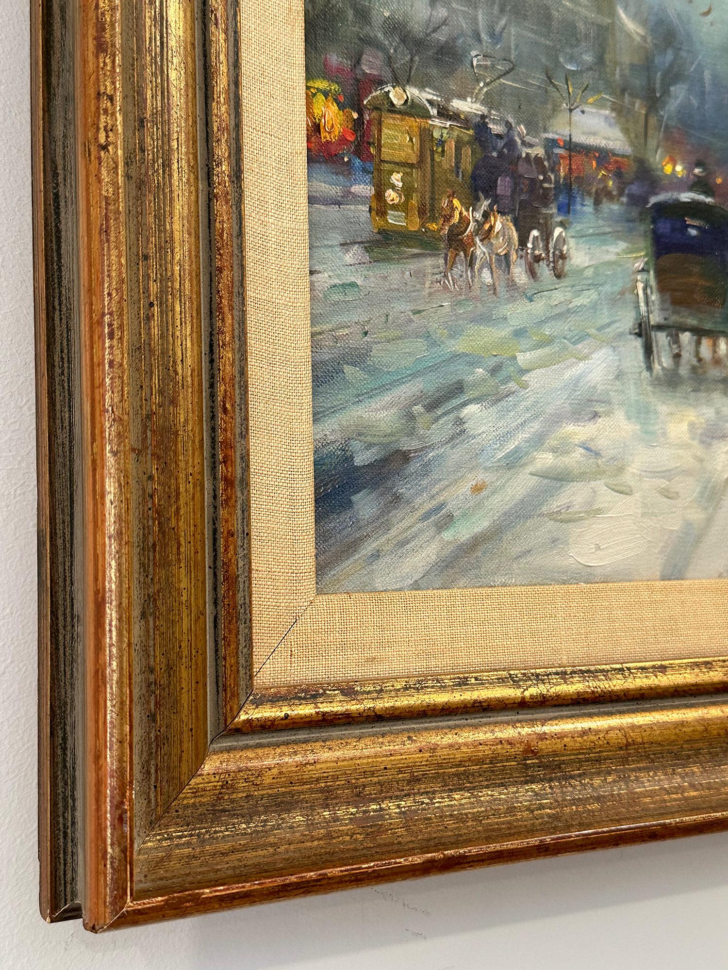 « Budapest in Snow », peinture à l'huile impressionniste hongroise du 20e siècle sur toile en vente 6