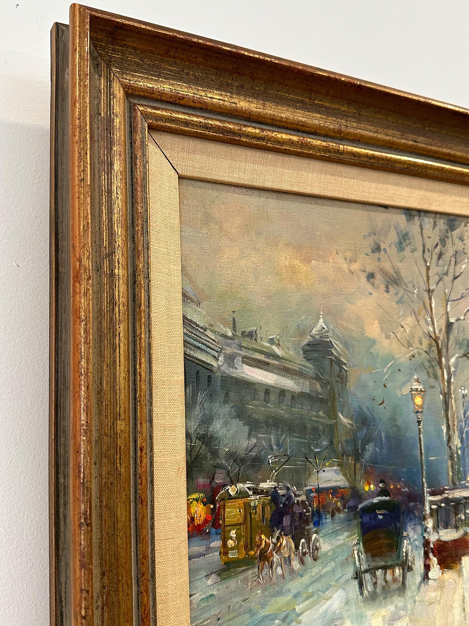 « Budapest in Snow », peinture à l'huile impressionniste hongroise du 20e siècle sur toile en vente 7